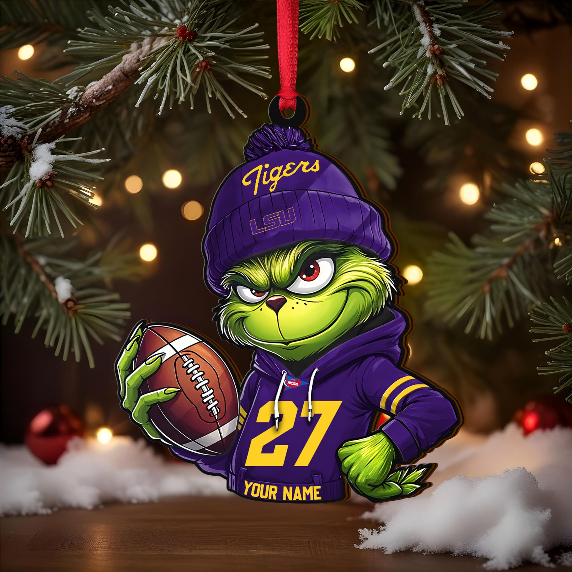 Alternative view of LSU TIGERS Wooden Ornament 2025 Version Custom Name And Number, Sport Team Ornament For Fans, Sport Gifts ETRG-63012
