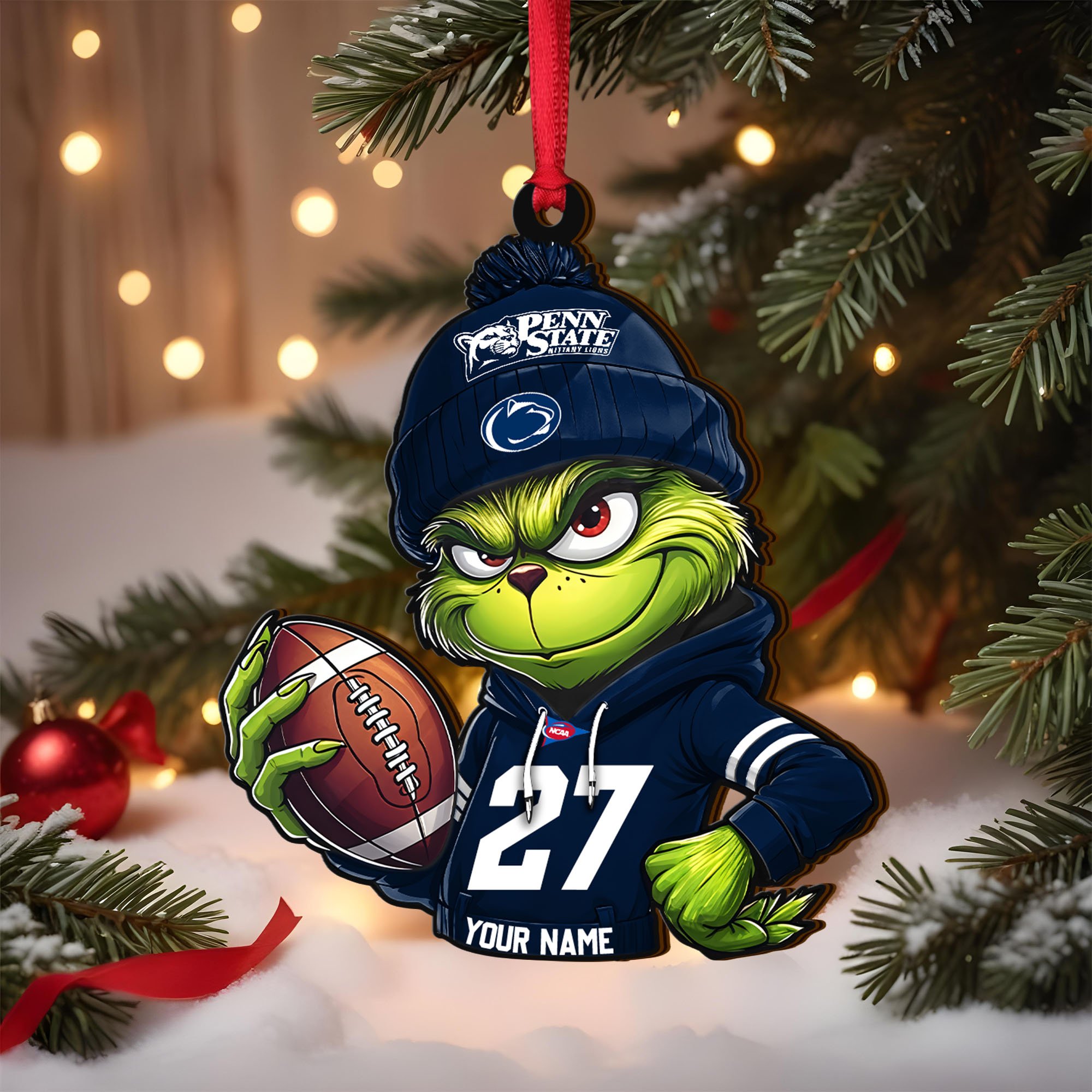 Penn State Nittany Lions Wooden Ornament 2025 Version Custom Name And Number, Sport Team Ornament For Fans, Sport Gifts ETRG-63012