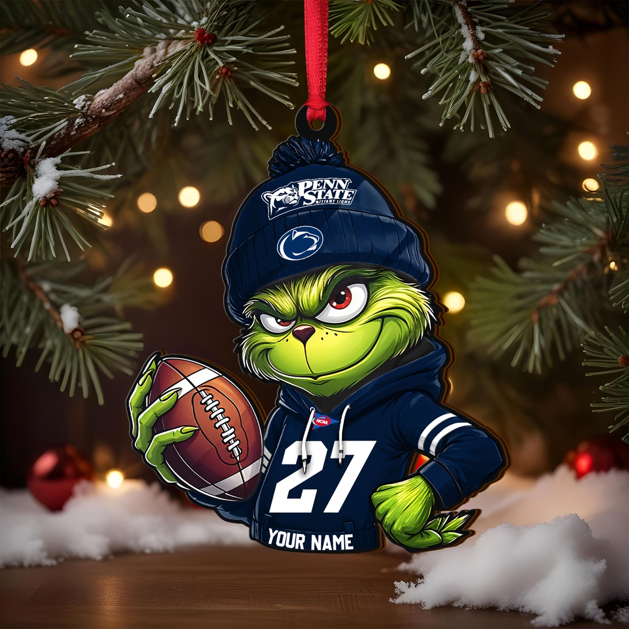 Alternative view of Penn State Nittany Lions Wooden Ornament 2025 Version Custom Name And Number, Sport Team Ornament For Fans, Sport Gifts ETRG-63012