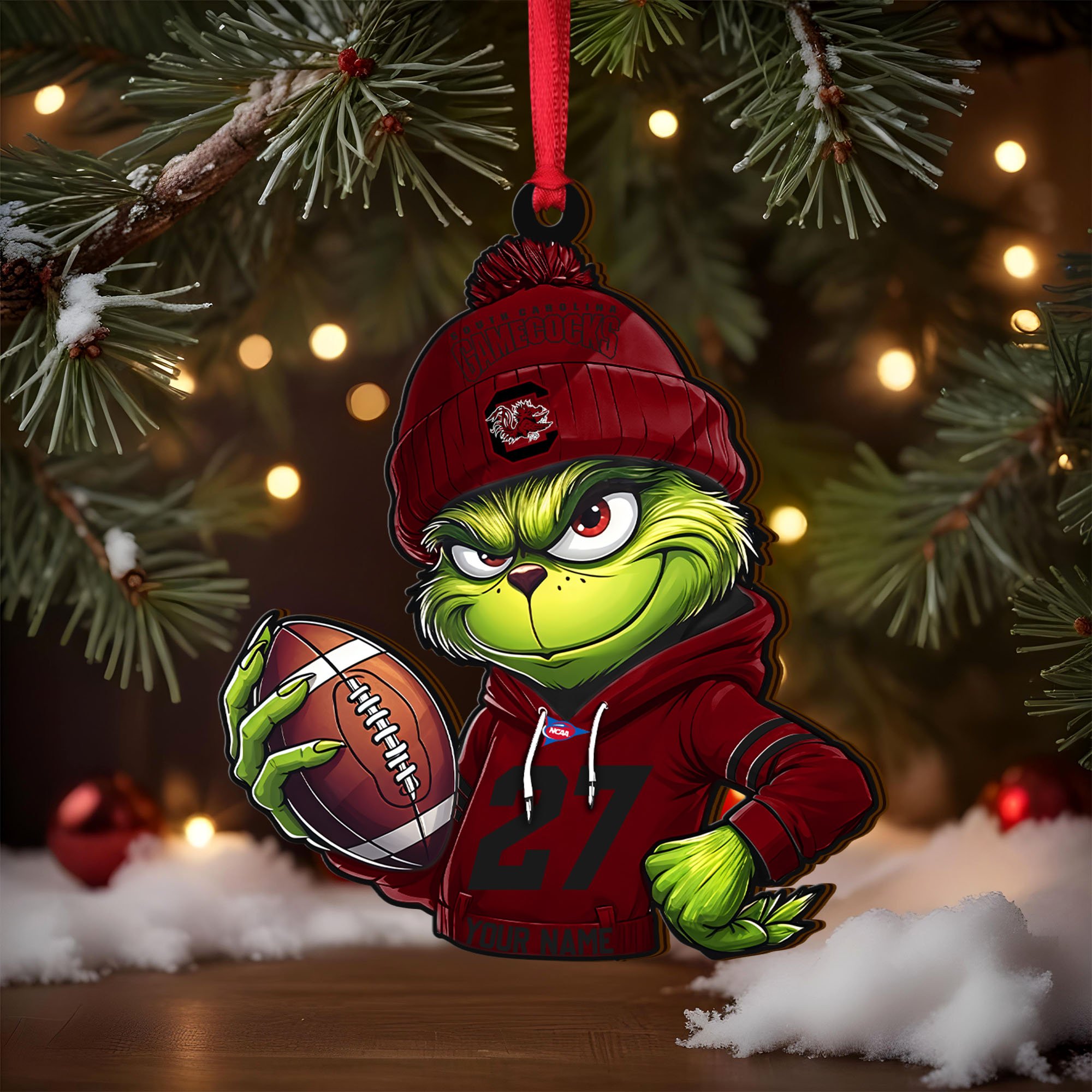 Alternative view of South Carolina Gamecocks Wooden Ornament 2025 Version Custom Name And Number, Sport Team Ornament For Fans, Sport Gifts ETRG-63012