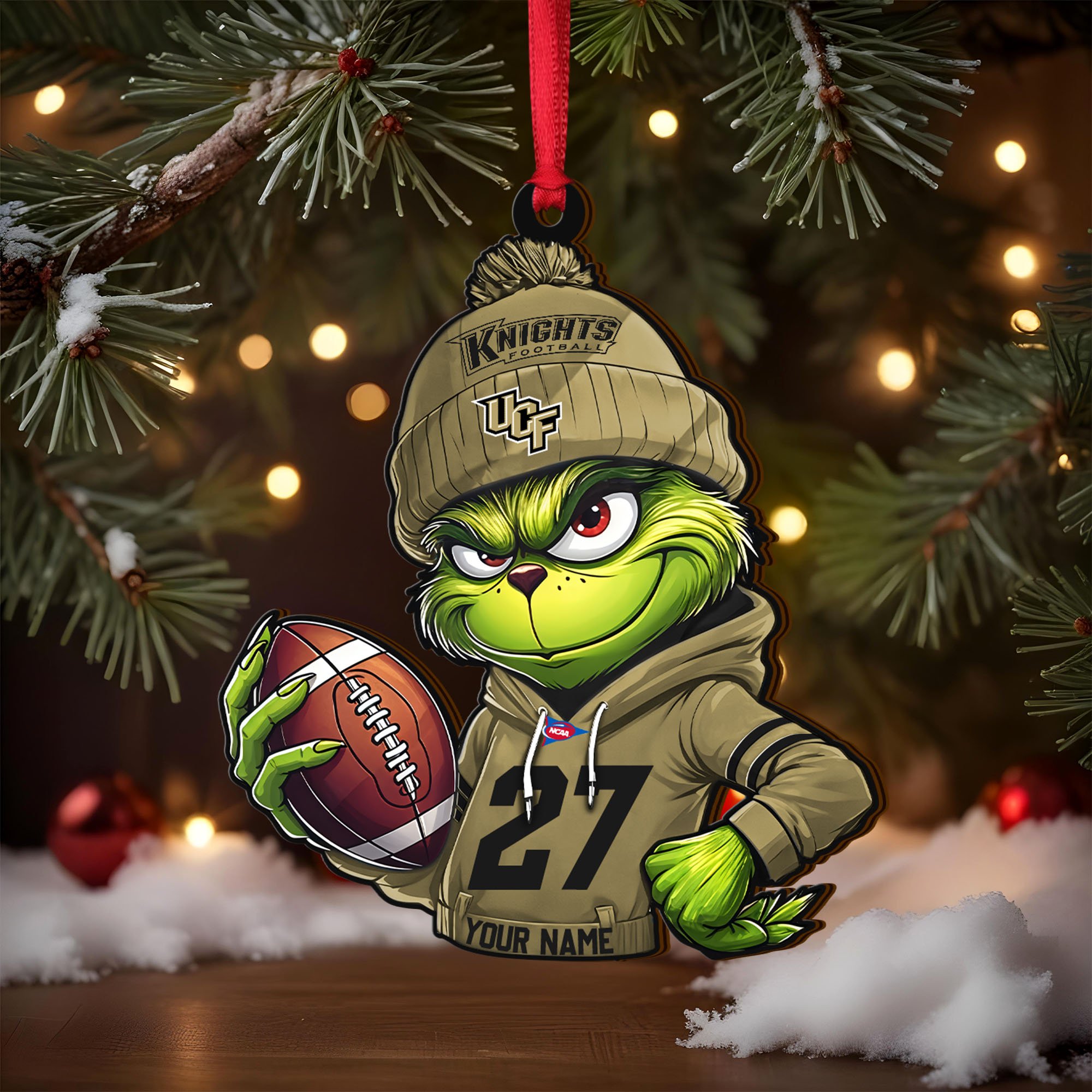 Alternative view of UCF Knights Wooden Ornament 2025 Version Custom Name And Number, Sport Team Ornament For Fans, Sport Gifts ETRG-63012
