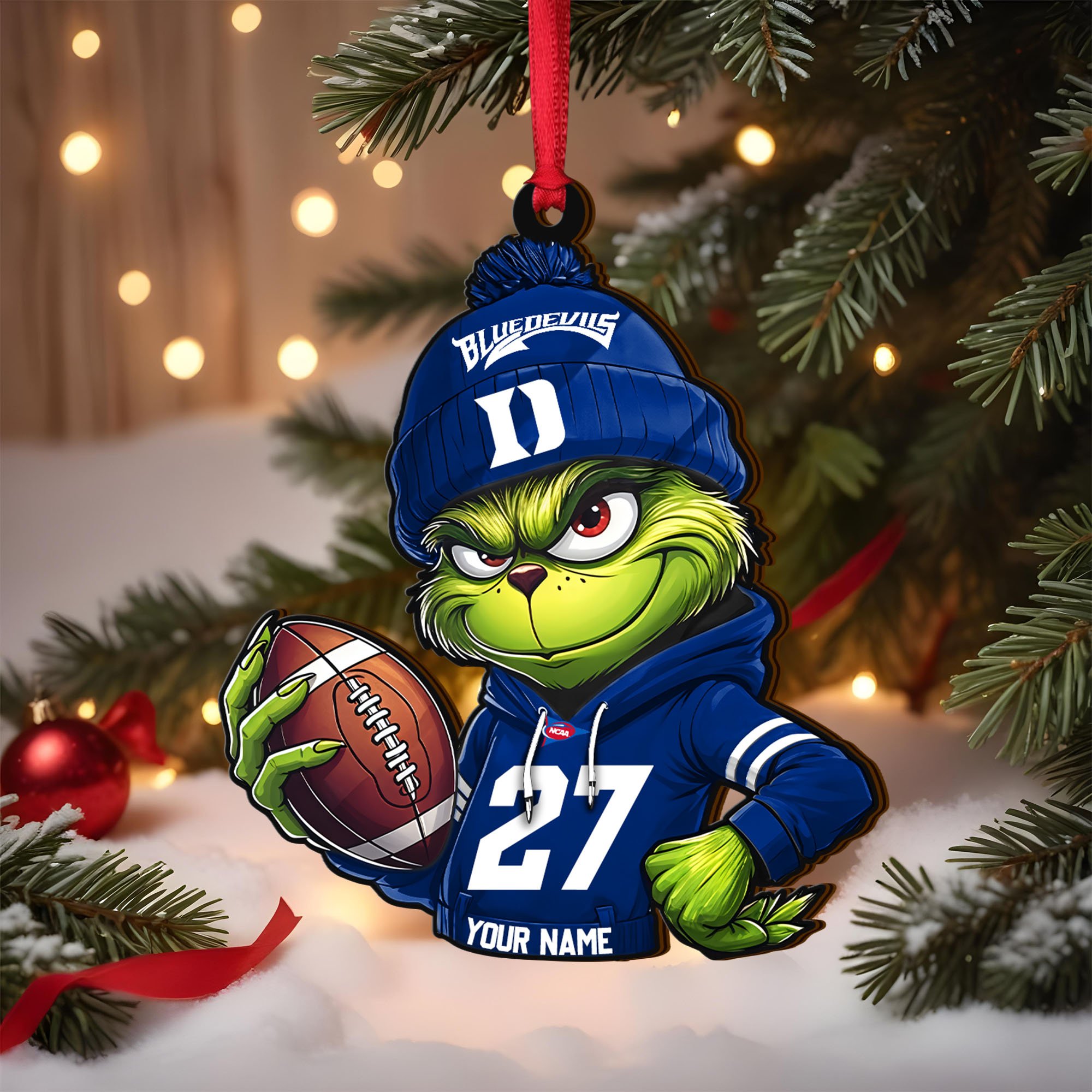 Duke Blue Devils Wooden Ornament 2025 Version Custom Name And Number, Sport Team Ornament For Fans, Sport Gifts ETRG-63012