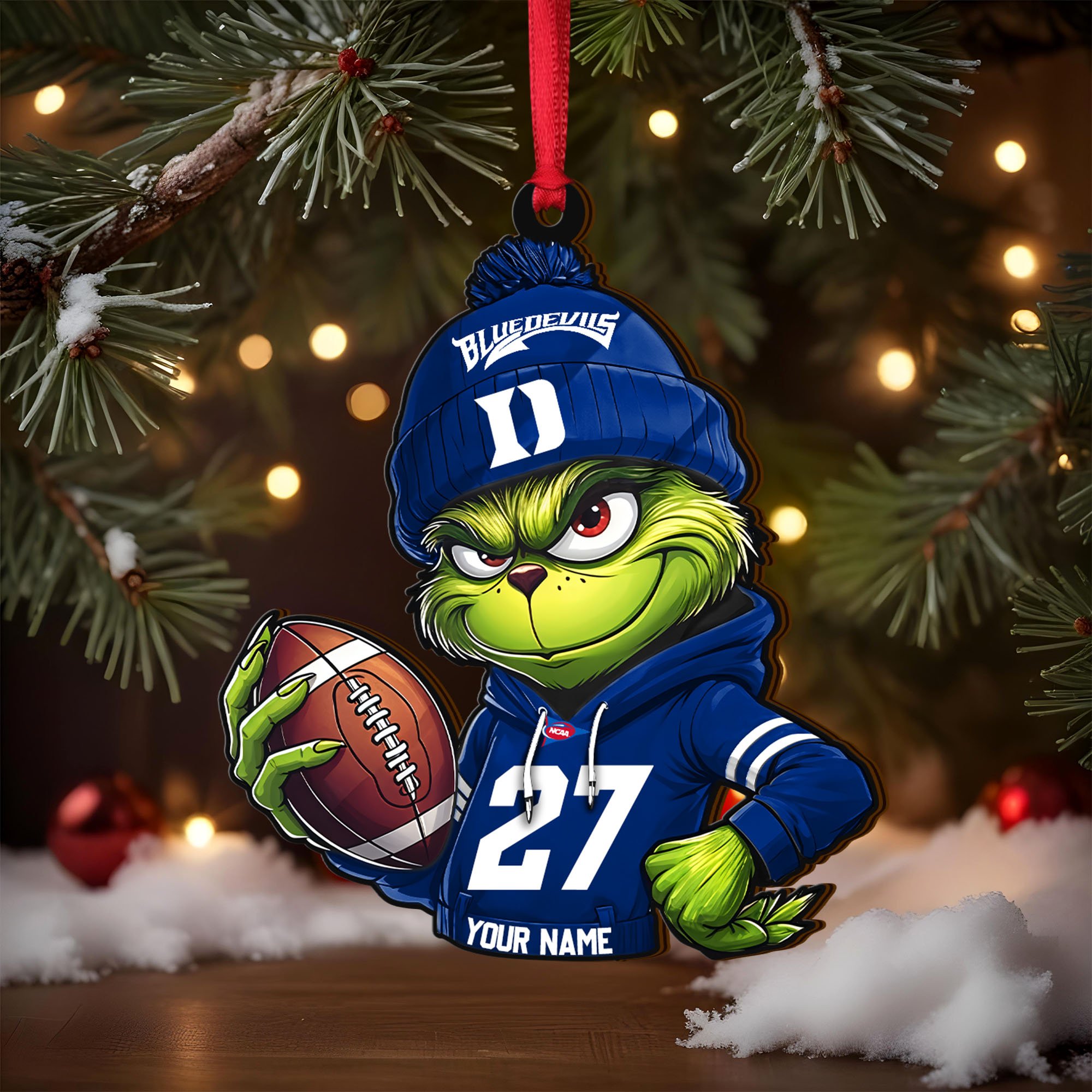 Alternative view of Duke Blue Devils Wooden Ornament 2025 Version Custom Name And Number, Sport Team Ornament For Fans, Sport Gifts ETRG-63012