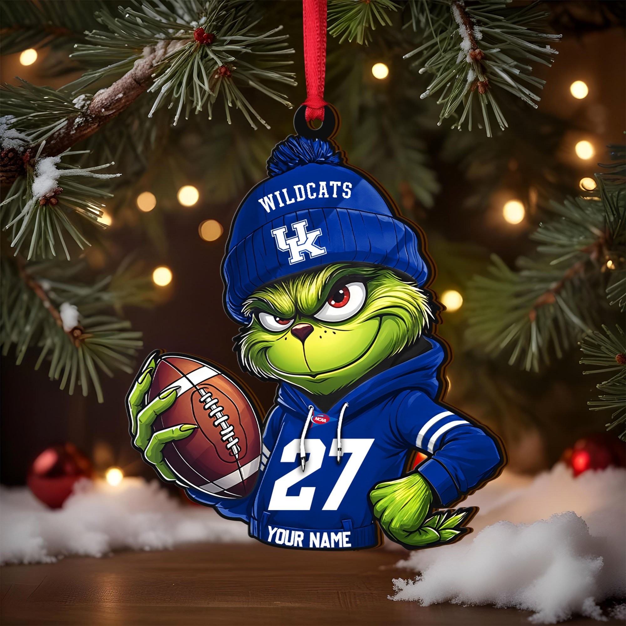 Alternative view of Kentucky Wildcats Wooden Ornament 2025 Version Custom Name And Number, Sport Team Ornament For Fans, Sport Gifts ETRG-63012