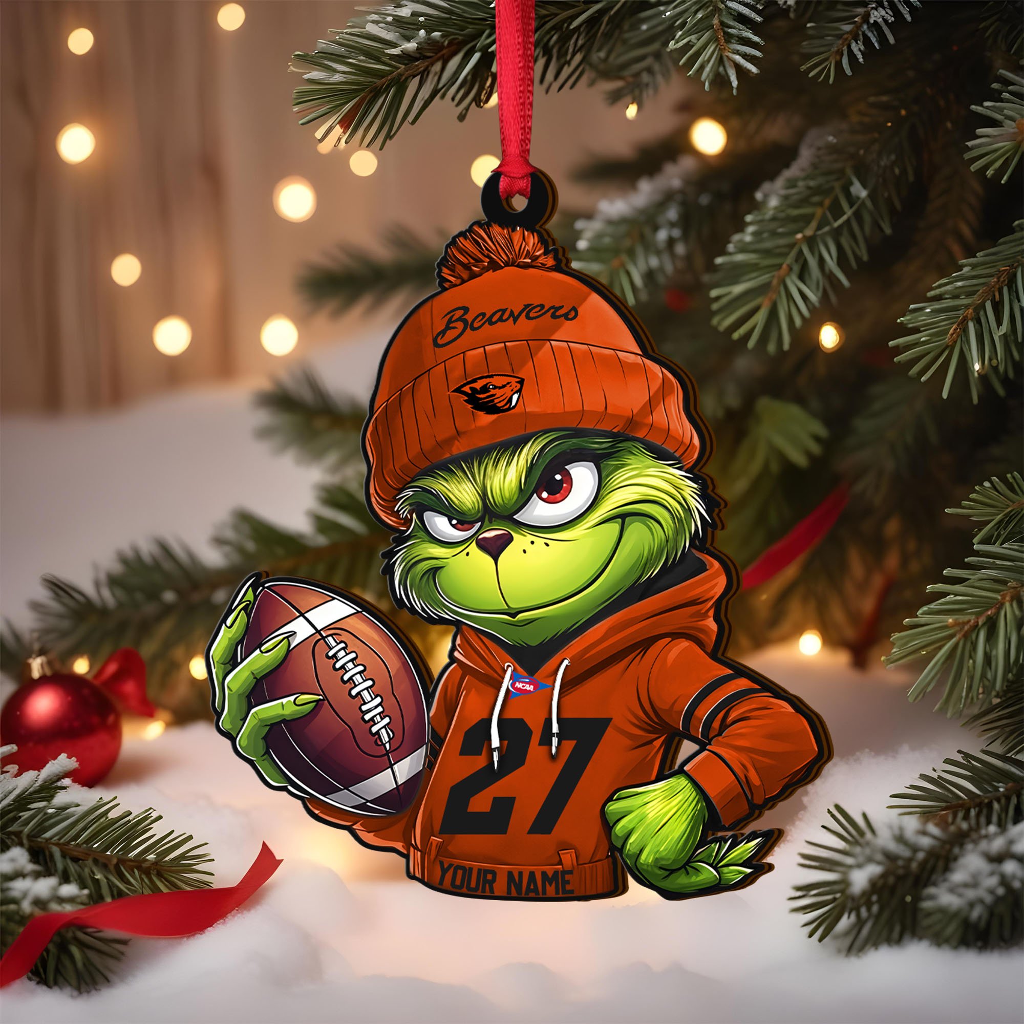 Oregon State Beavers Wooden Ornament 2025 Version Custom Name And Number, Sport Team Ornament For Fans, Sport Gifts ETRG-63012