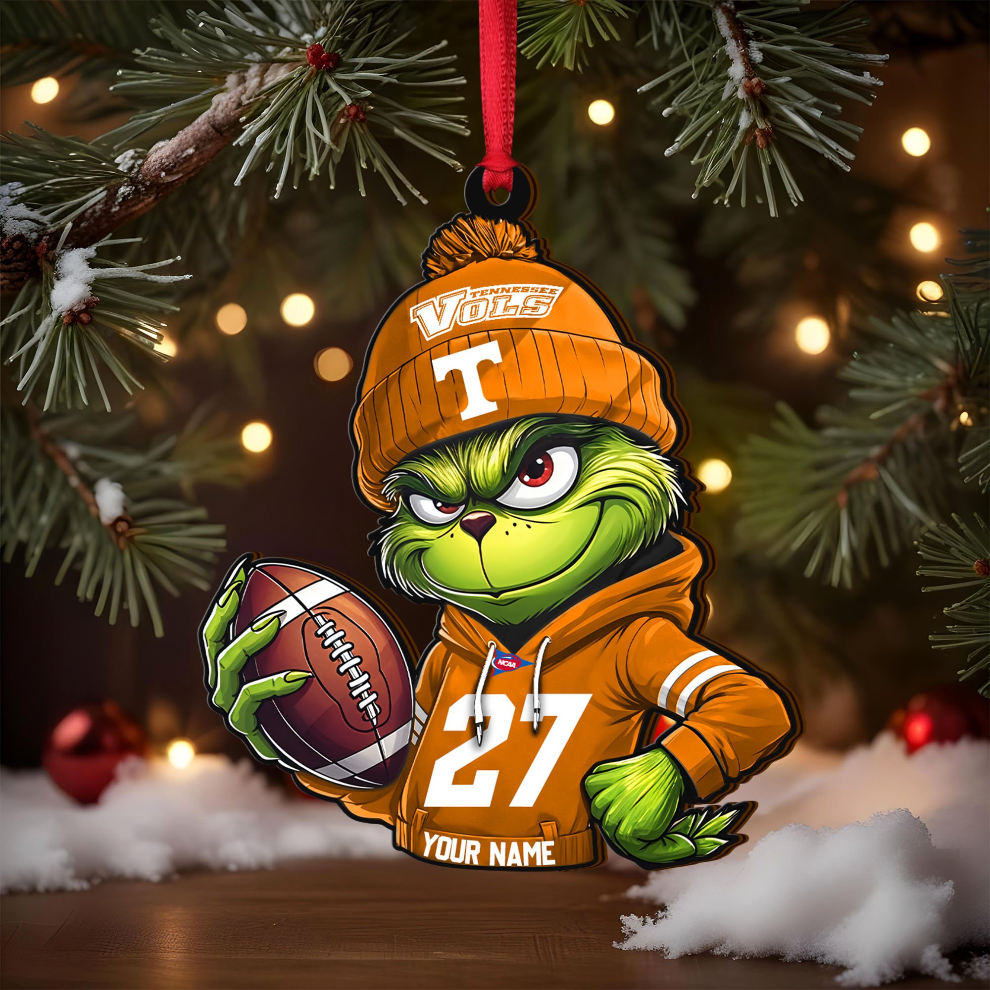 Alternative view of Tennessee Volunteers Wooden Ornament 2025 Version Custom Name And Number, Sport Team Ornament For Fans, Sport Gifts ETRG-63012