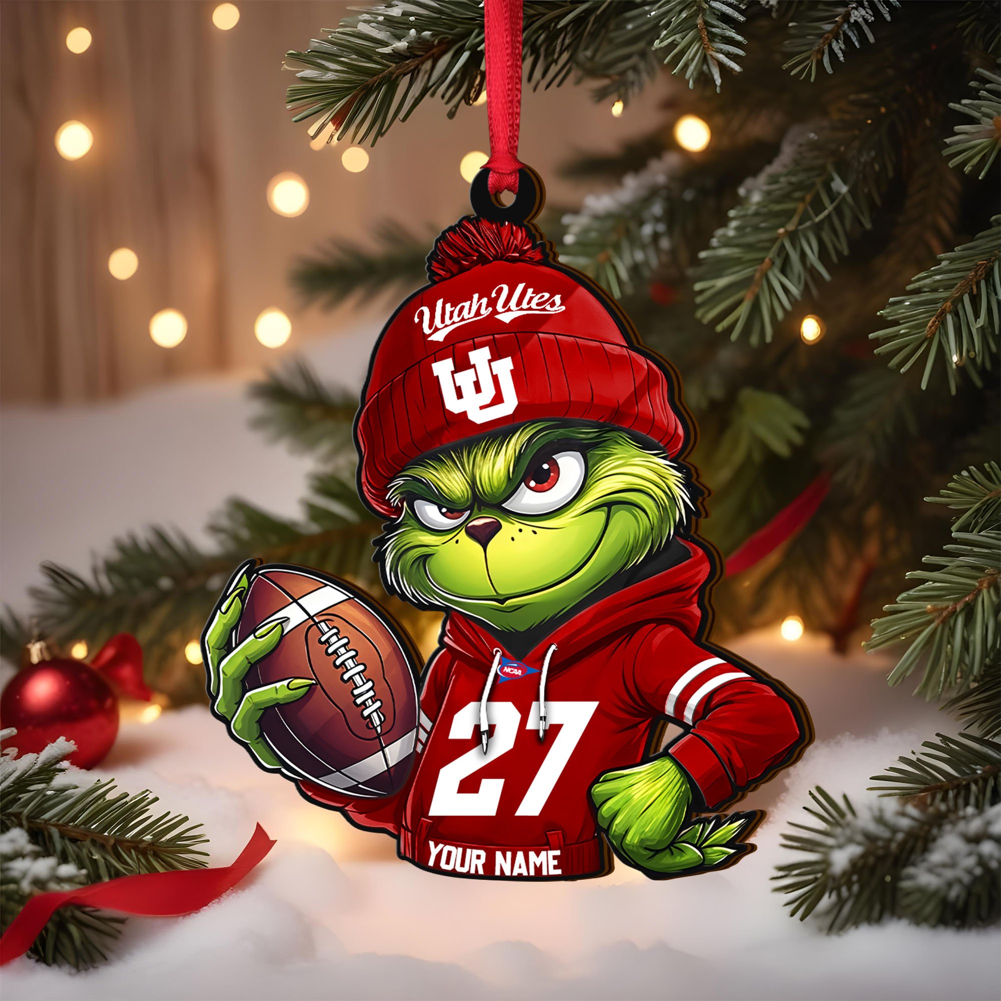 Utah Utes Wooden Ornament 2025 Version Custom Name And Number, Sport Team Ornament For Fans, Sport Gifts ETRG-63012
