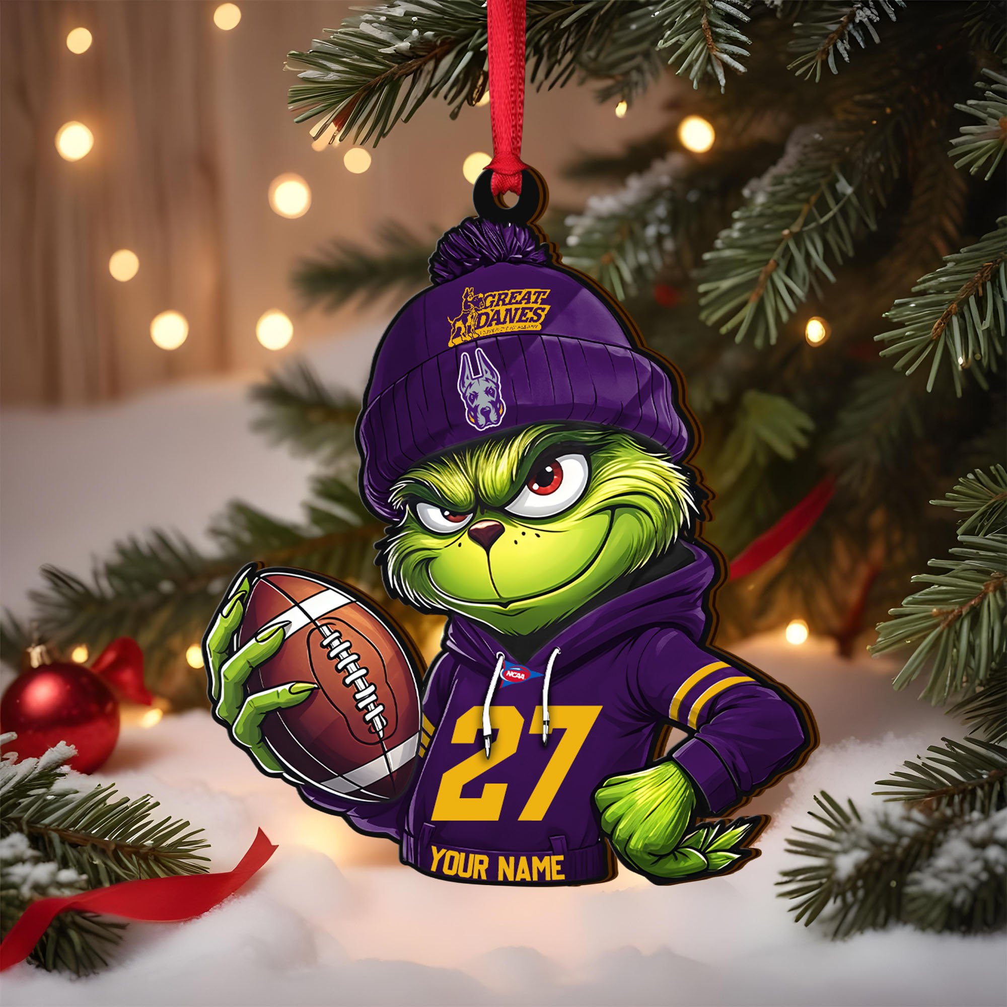 Albany Great Danes Wooden Ornament 2025 Version Custom Name And Number, Sport Team Ornament For Fans, Sport Gifts ETRG-63012