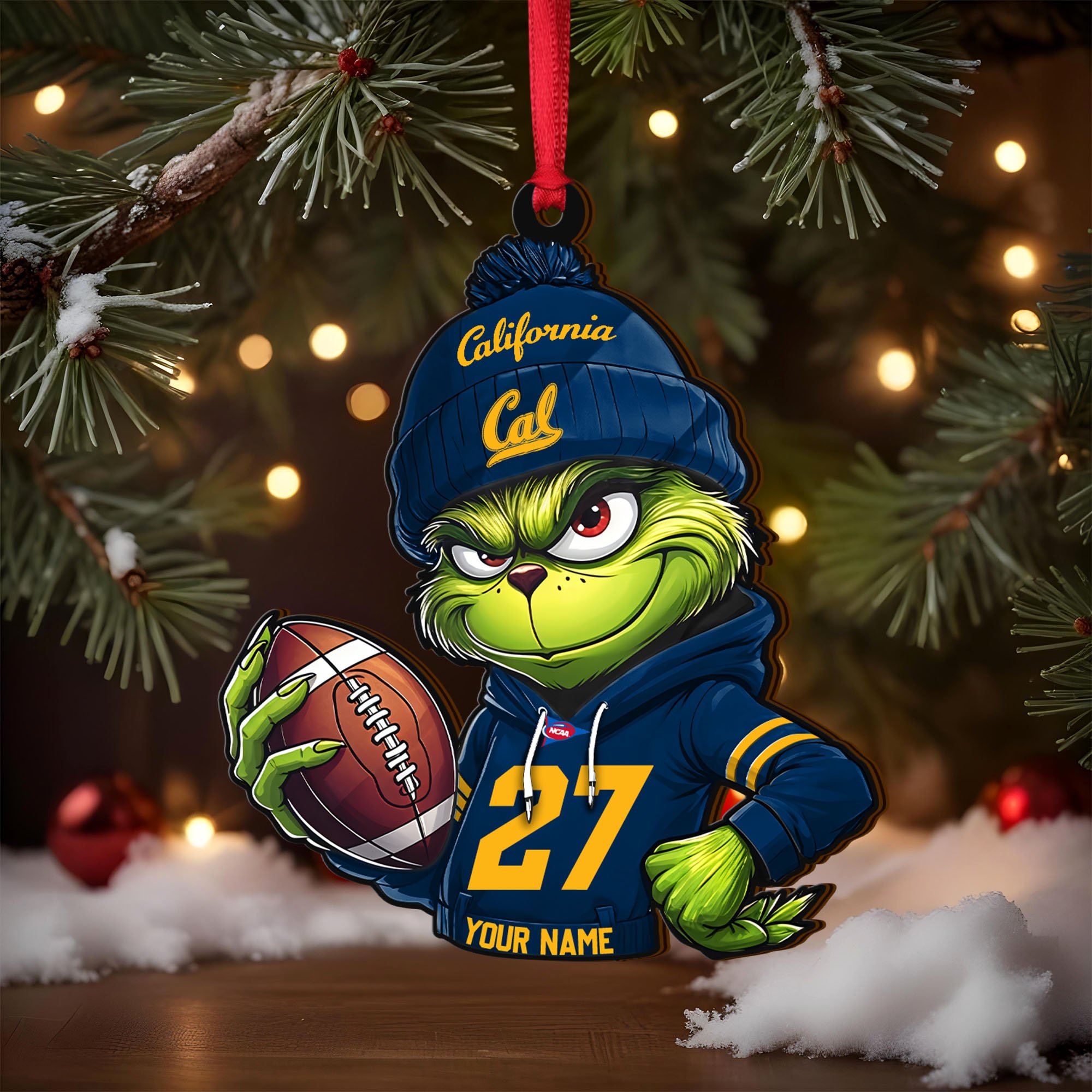Alternative view of California Golden Bears Wooden Ornament 2025 Version Custom Name And Number, Sport Team Ornament For Fans, Sport Gifts ETRG-63012