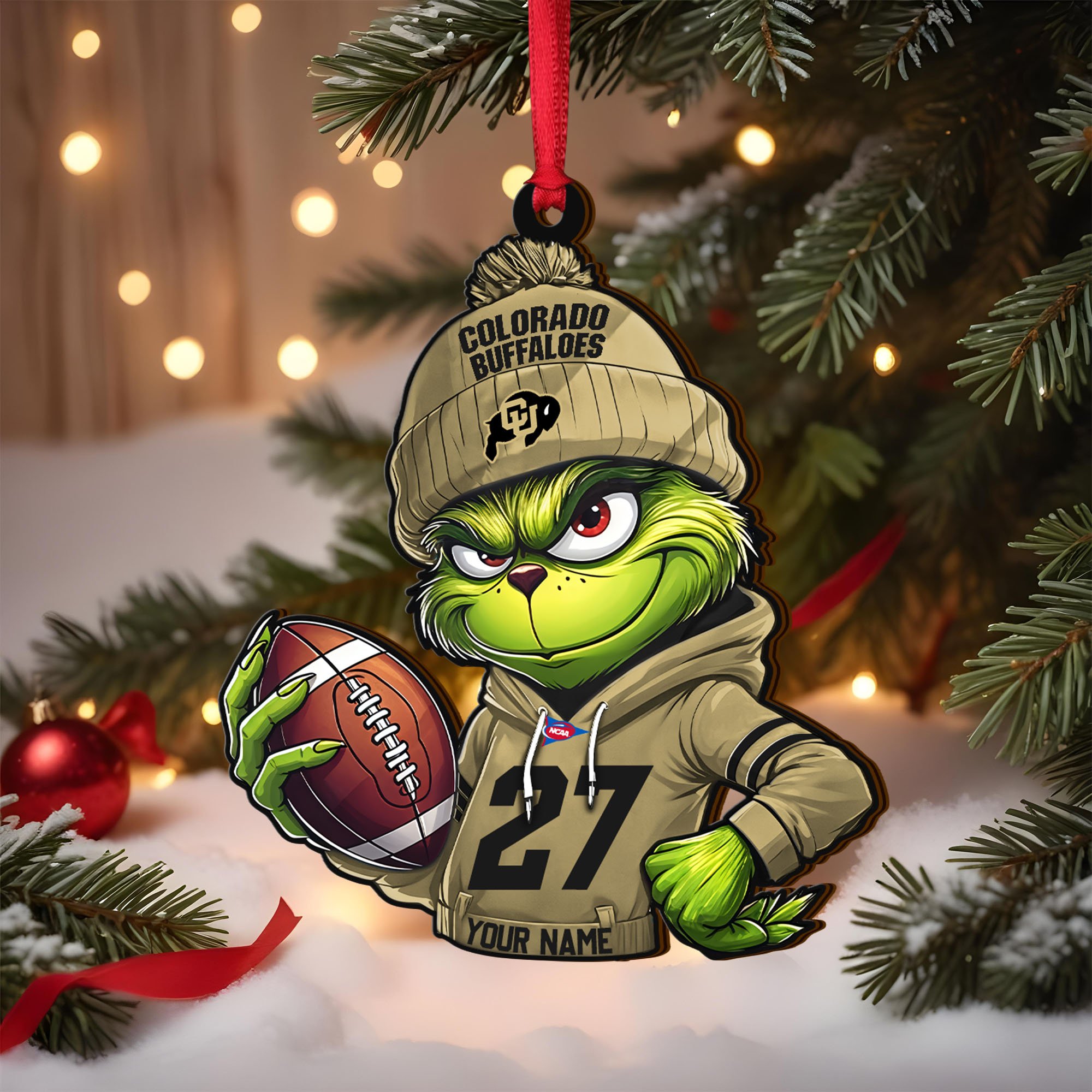 Colorado Buffaloes Wooden Ornament 2025 Version Custom Name And Number, Sport Team Ornament For Fans, Sport Gifts ETRG-63012