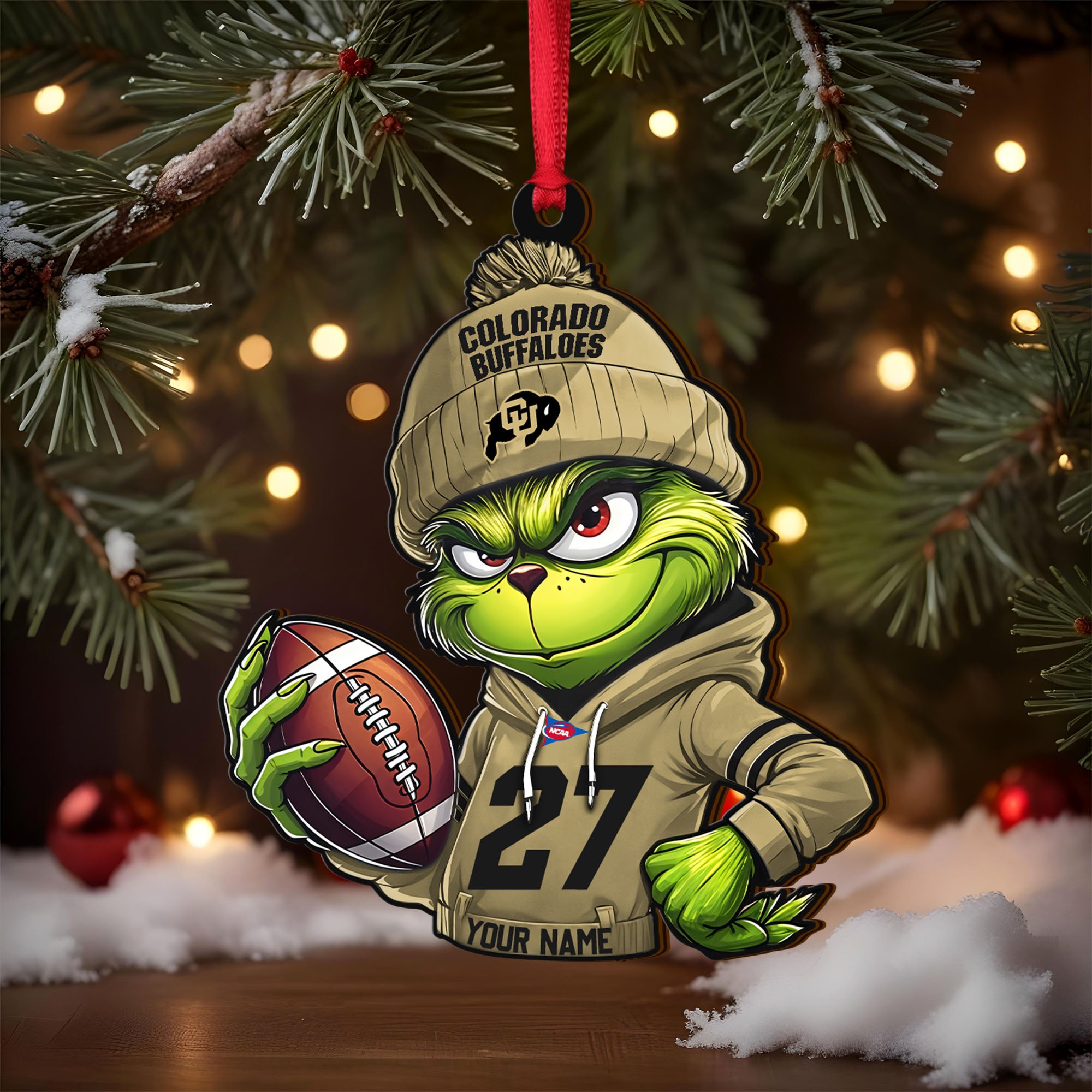 Alternative view of Colorado Buffaloes Wooden Ornament 2025 Version Custom Name And Number, Sport Team Ornament For Fans, Sport Gifts ETRG-63012