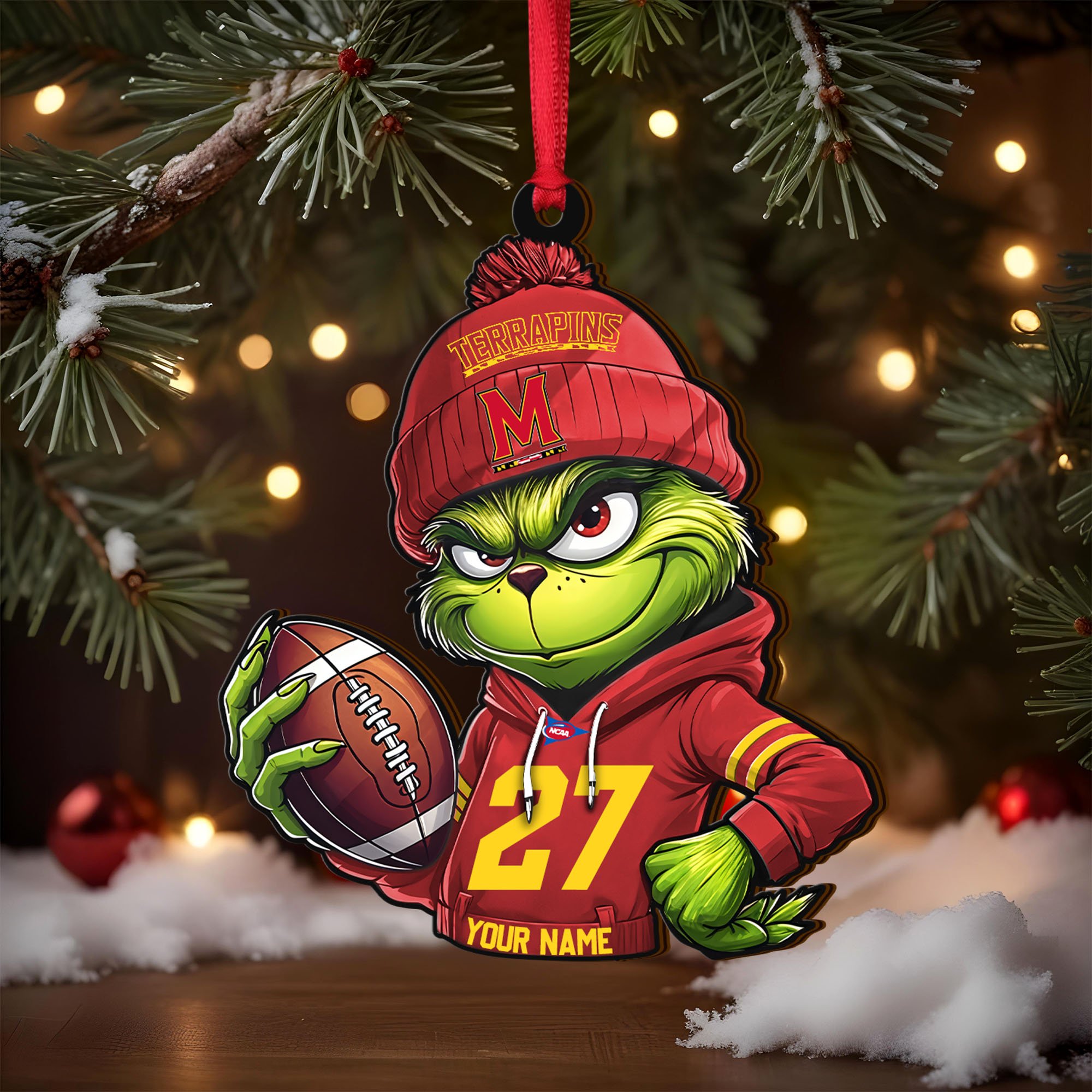 Alternative view of Maryland Terrapins Wooden Ornament 2025 Version Custom Name And Number, Sport Team Ornament For Fans, Sport Gifts ETRG-63012