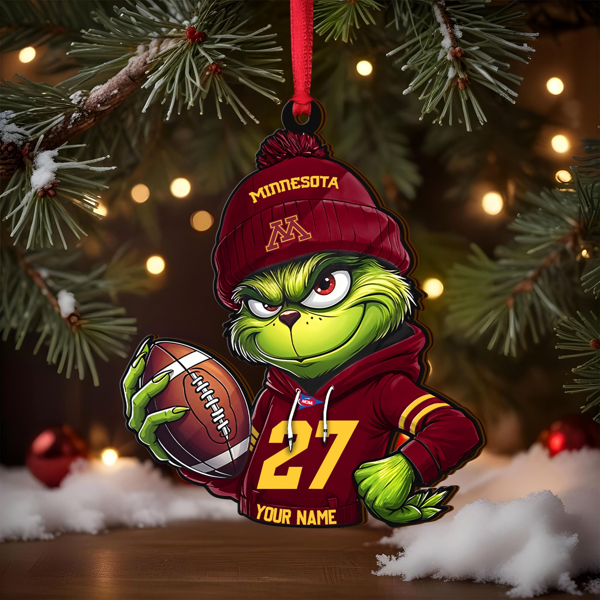 Alternative view of Minnesota Golden Gophers Wooden Ornament 2025 Version Custom Name And Number, Sport Team Ornament For Fans, Sport Gifts ETRG-63012