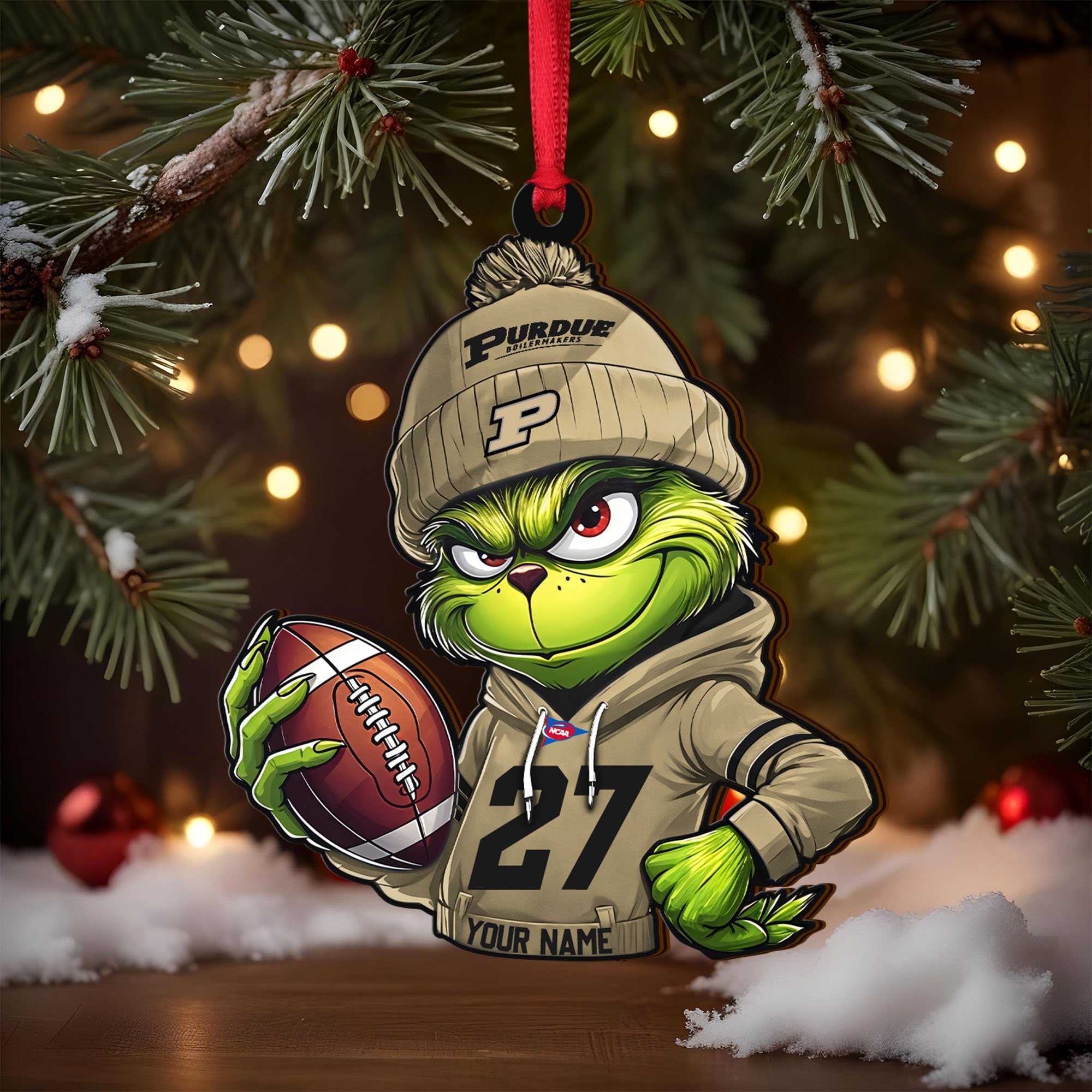 Alternative view of Purdue Boilermakers Wooden Ornament 2025 Version Custom Name And Number, Sport Team Ornament For Fans, Sport Gifts ETRG-63012