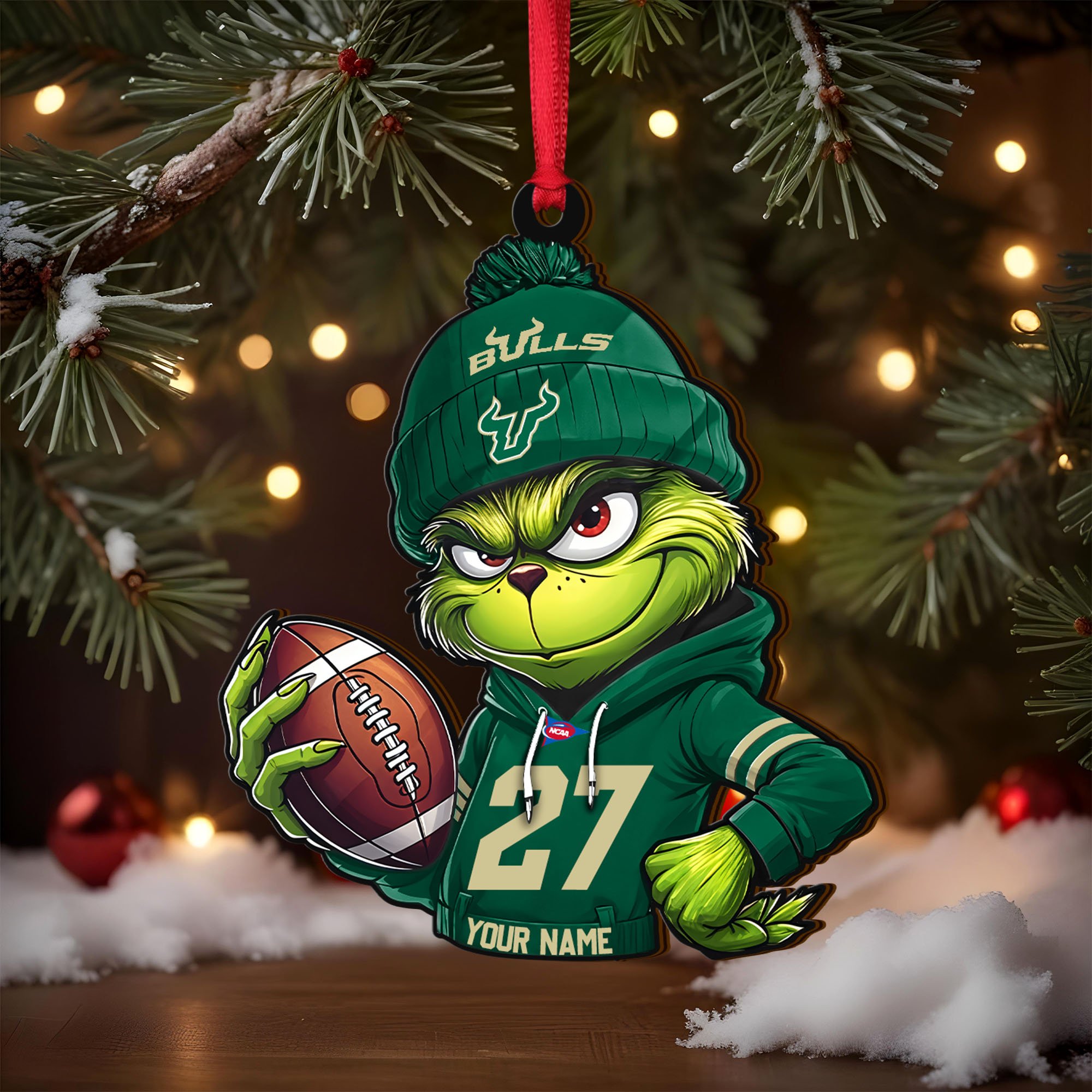 Alternative view of South Florida Bulls Wooden Ornament 2025 Version Custom Name And Number, Sport Team Ornament For Fans, Sport Gifts ETRG-63012