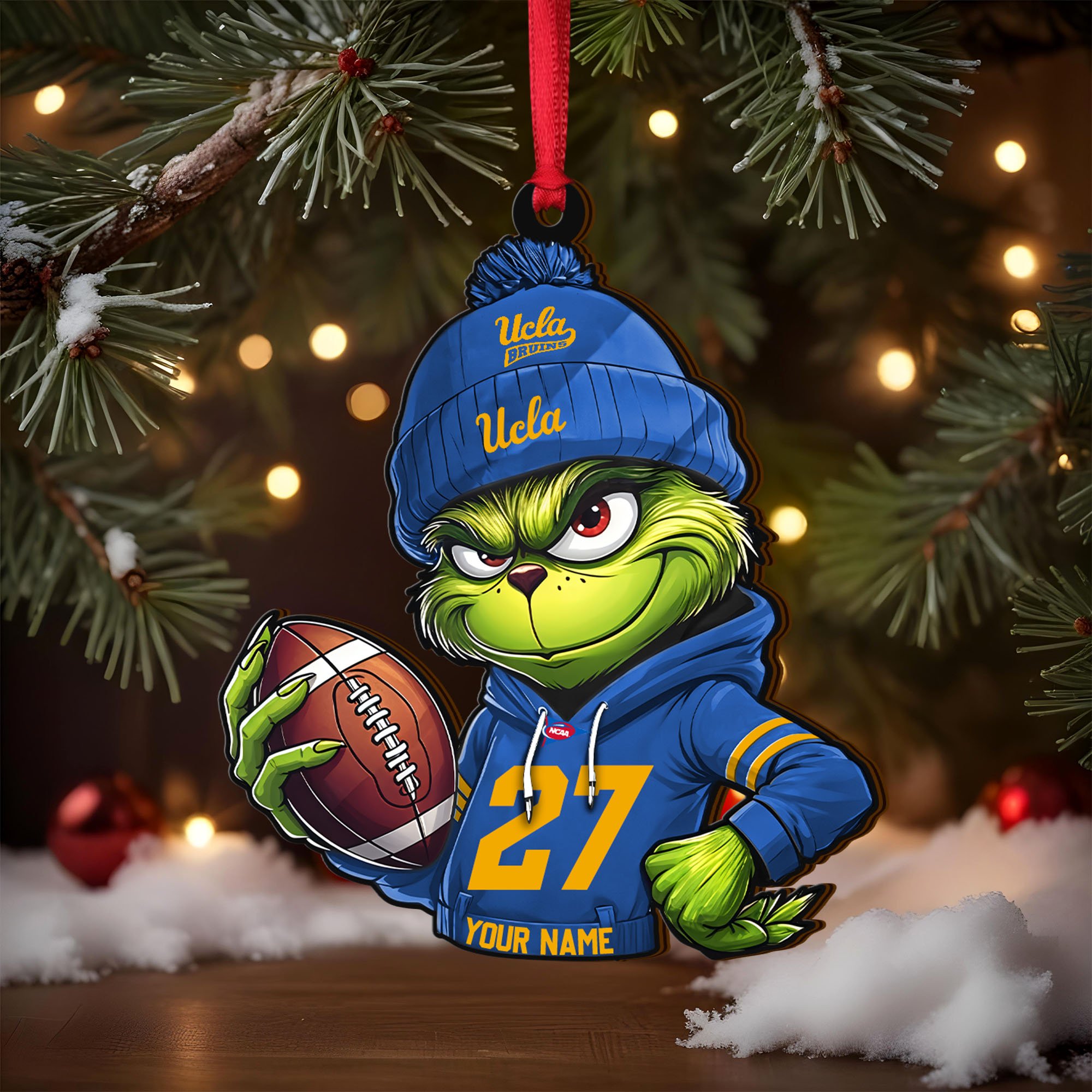 Alternative view of UCLA Bruins Wooden Ornament 2025 Version Custom Name And Number, Sport Team Ornament For Fans, Sport Gifts ETRG-63012