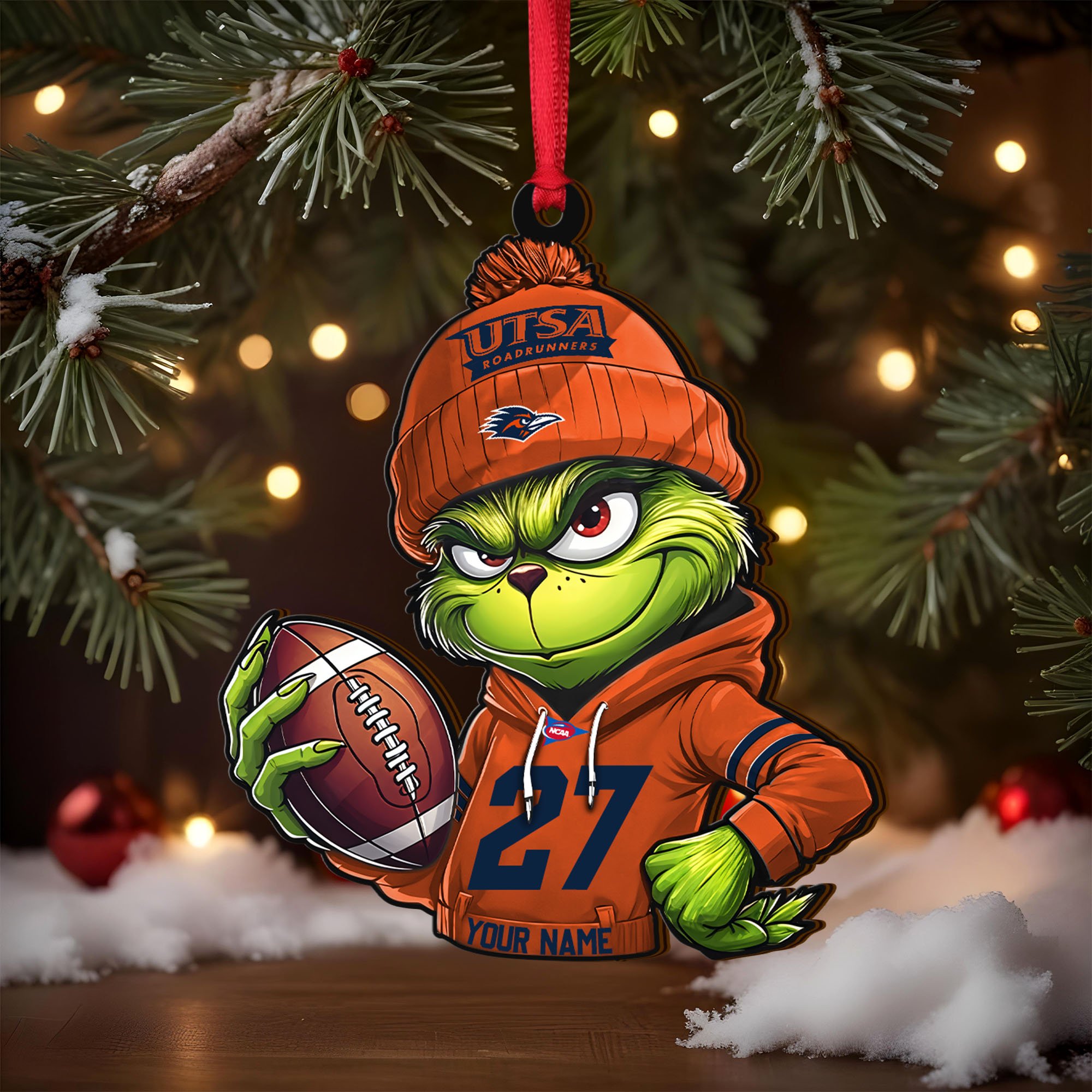 Alternative view of UTSA Roadrunners Wooden Ornament 2025 Version Custom Name And Number, Sport Team Ornament For Fans, Sport Gifts ETRG-63012