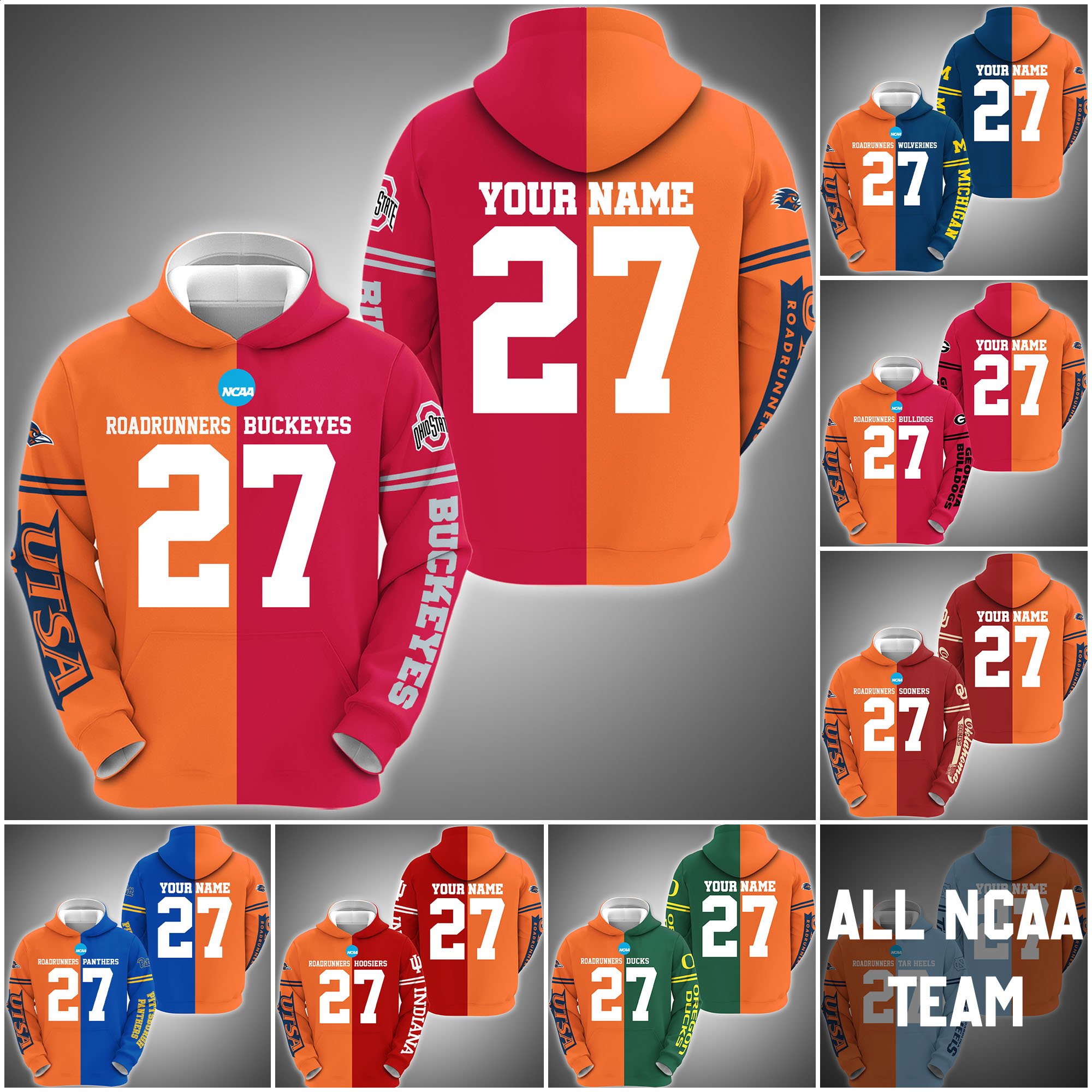 UTSA Roadrunners House Divided Hoodie Custom Name, Year And Team, Sport Shirts For Fan ETRG-63011