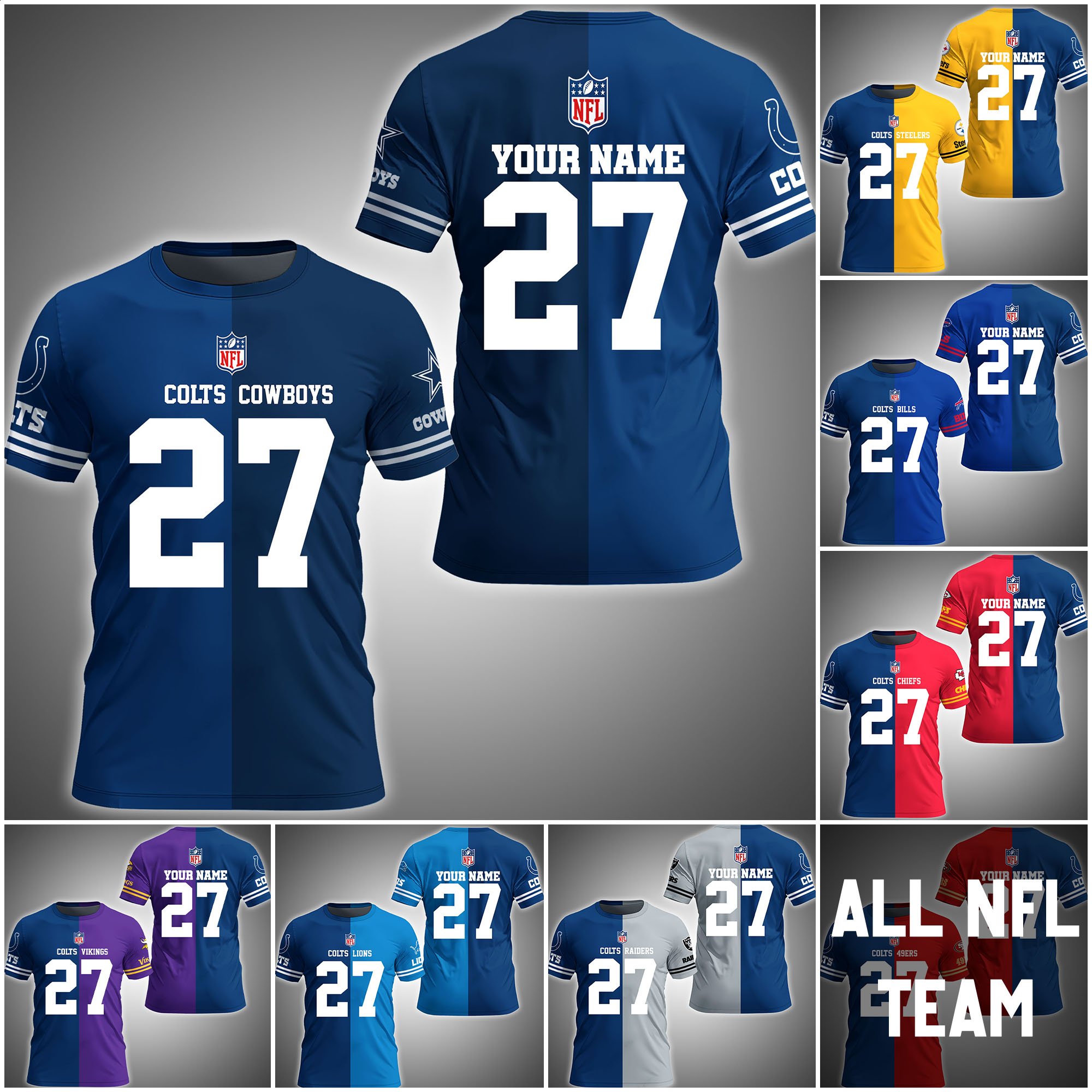 Indianapolis Colts House Divided T-shirt Custom Name, Year And Team, Sport Shirts For Fan ETRG-63004