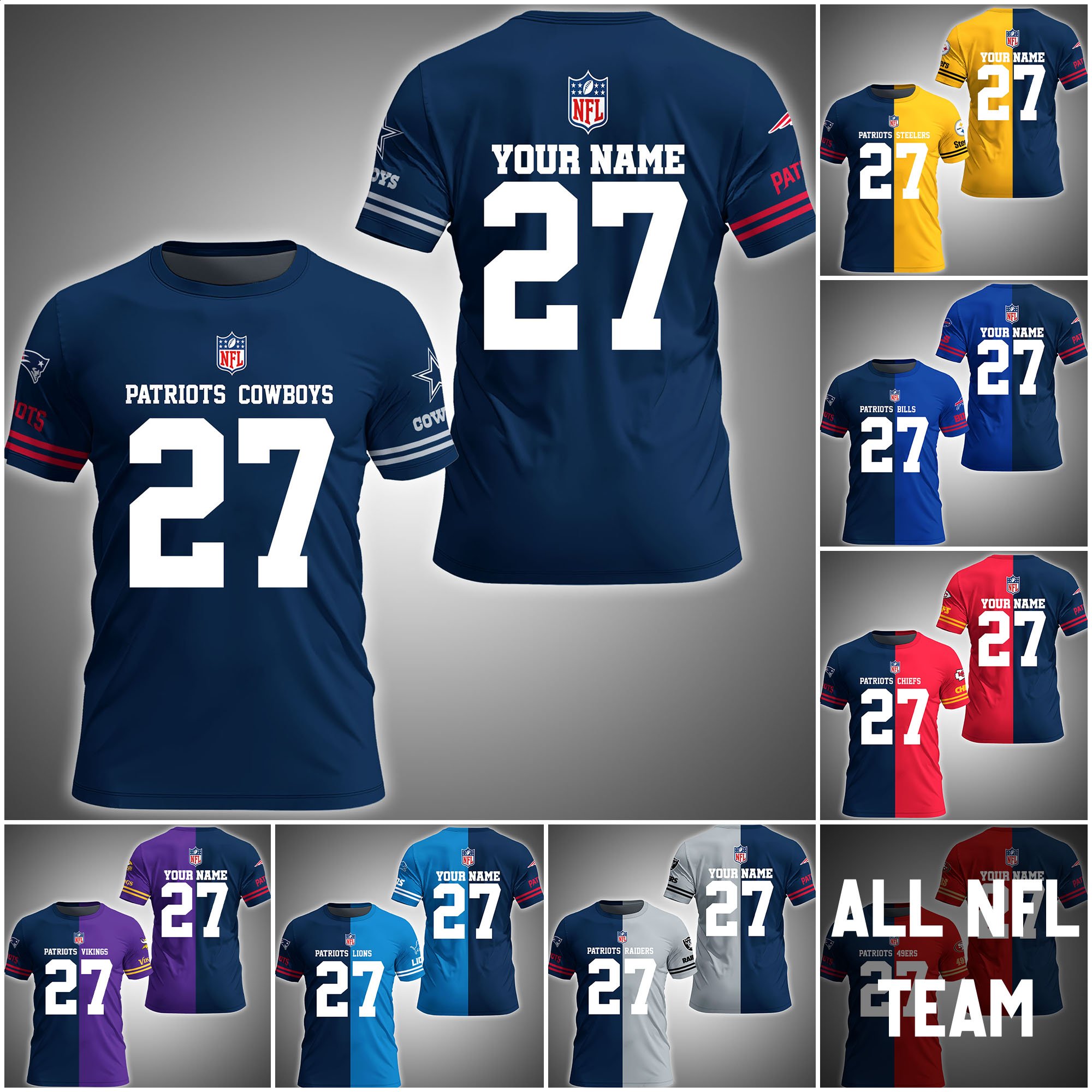 New England Patriots House Divided T-shirt Custom Name, Year And Team, Sport Shirts For Fan ETRG-63004