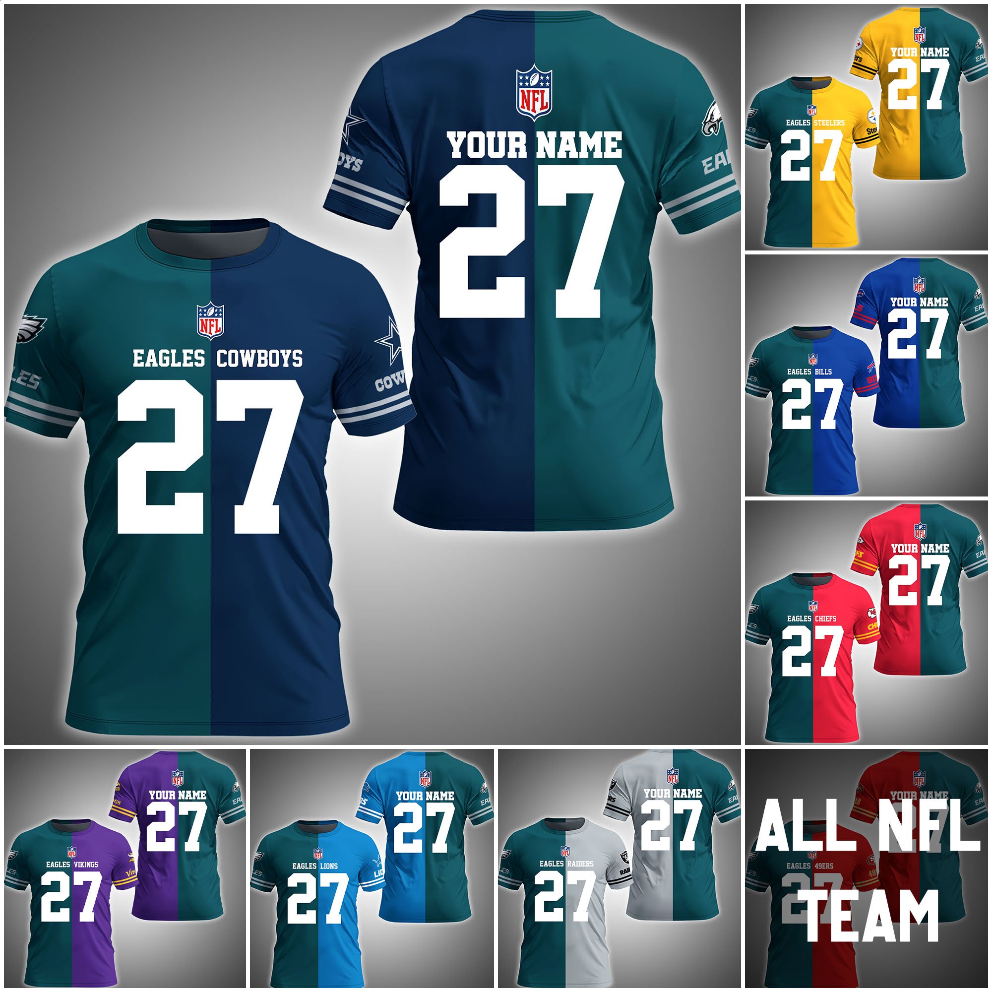 Philadelphia Eagles House Divided T-shirt Custom Name, Year And Team, Sport Shirts For Fan ETRG-63004