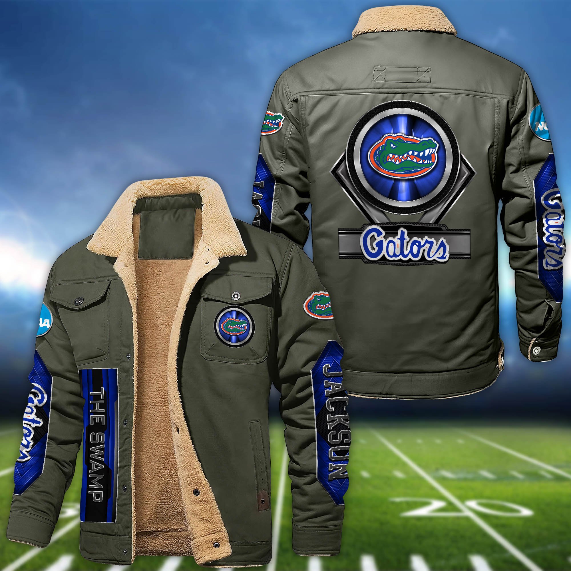 Alternative view of Florida Gators Fleece Bomber Jacket 2024 Version Custom Name, Sport Team Jacket For Fans ETHY-63069