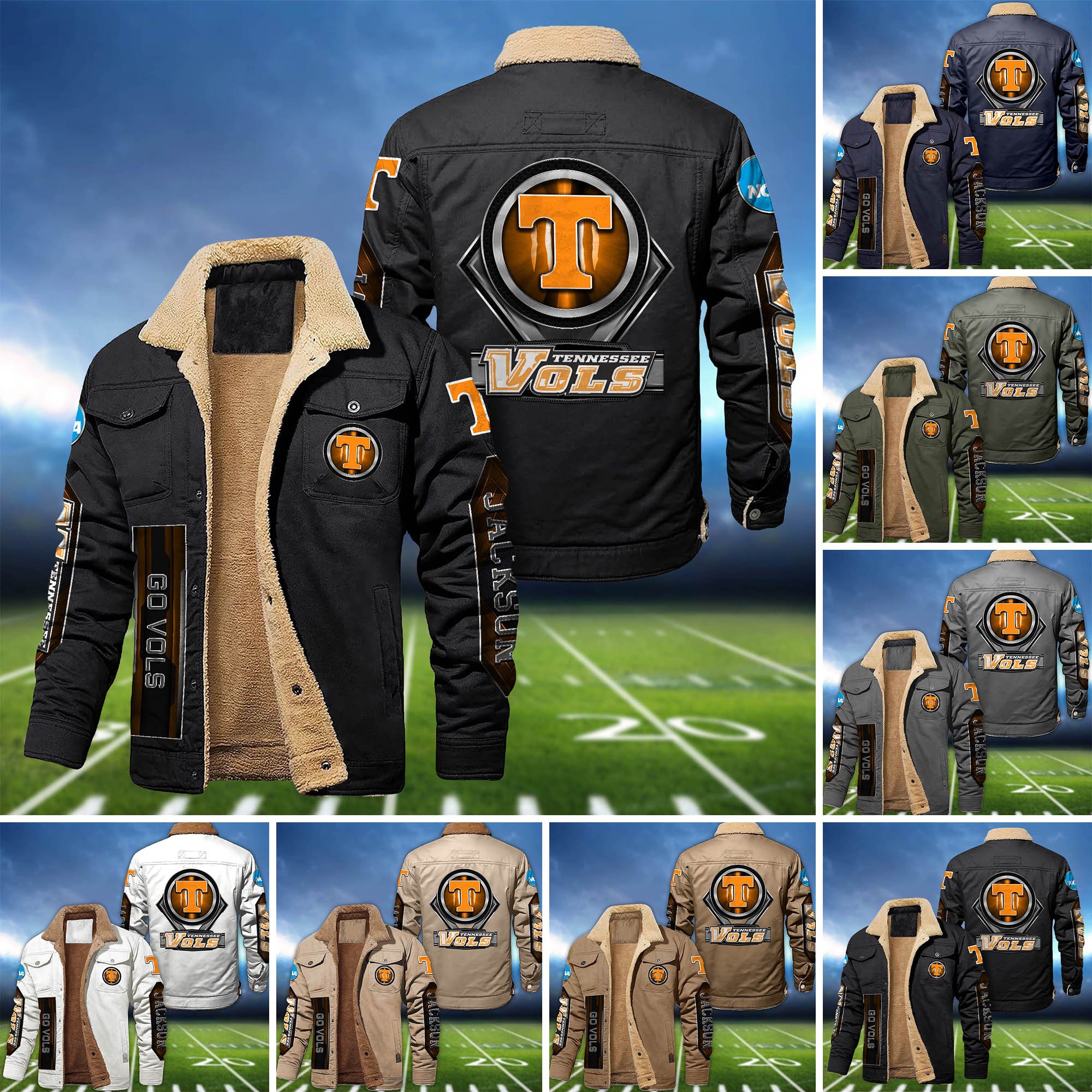 Tennessee Volunteers Fleece Bomber Jacket 2024 Version Custom Name, Sport Team Jacket For Fans ETHY-63069