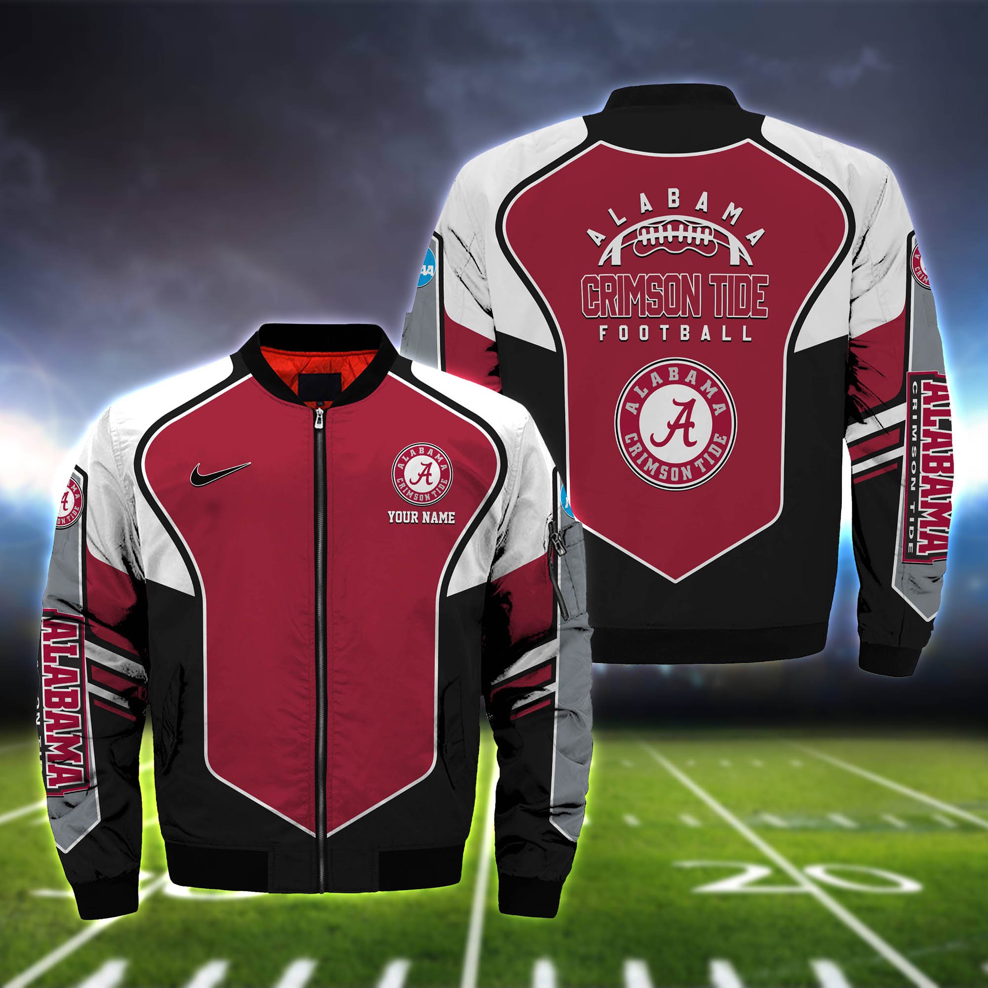 Alabama Crimson Tide Bomber Jacket 2024 Version Custom Name, Sport Team Jacket For Fans ETHY-122036
