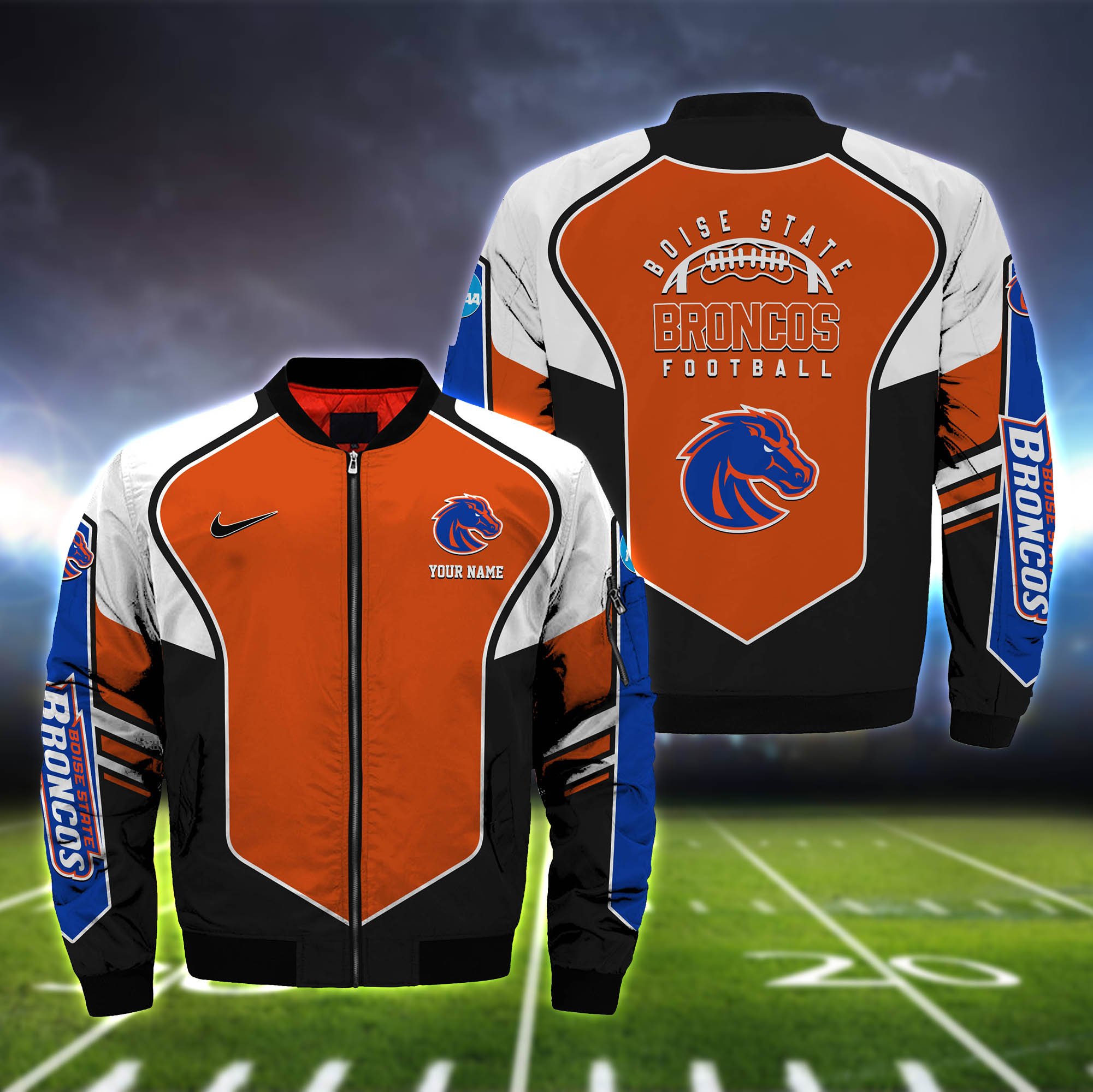 Boise State Broncos Bomber Jacket 2024 Version Custom Name, Sport Team Jacket For Fans ETHY-122036