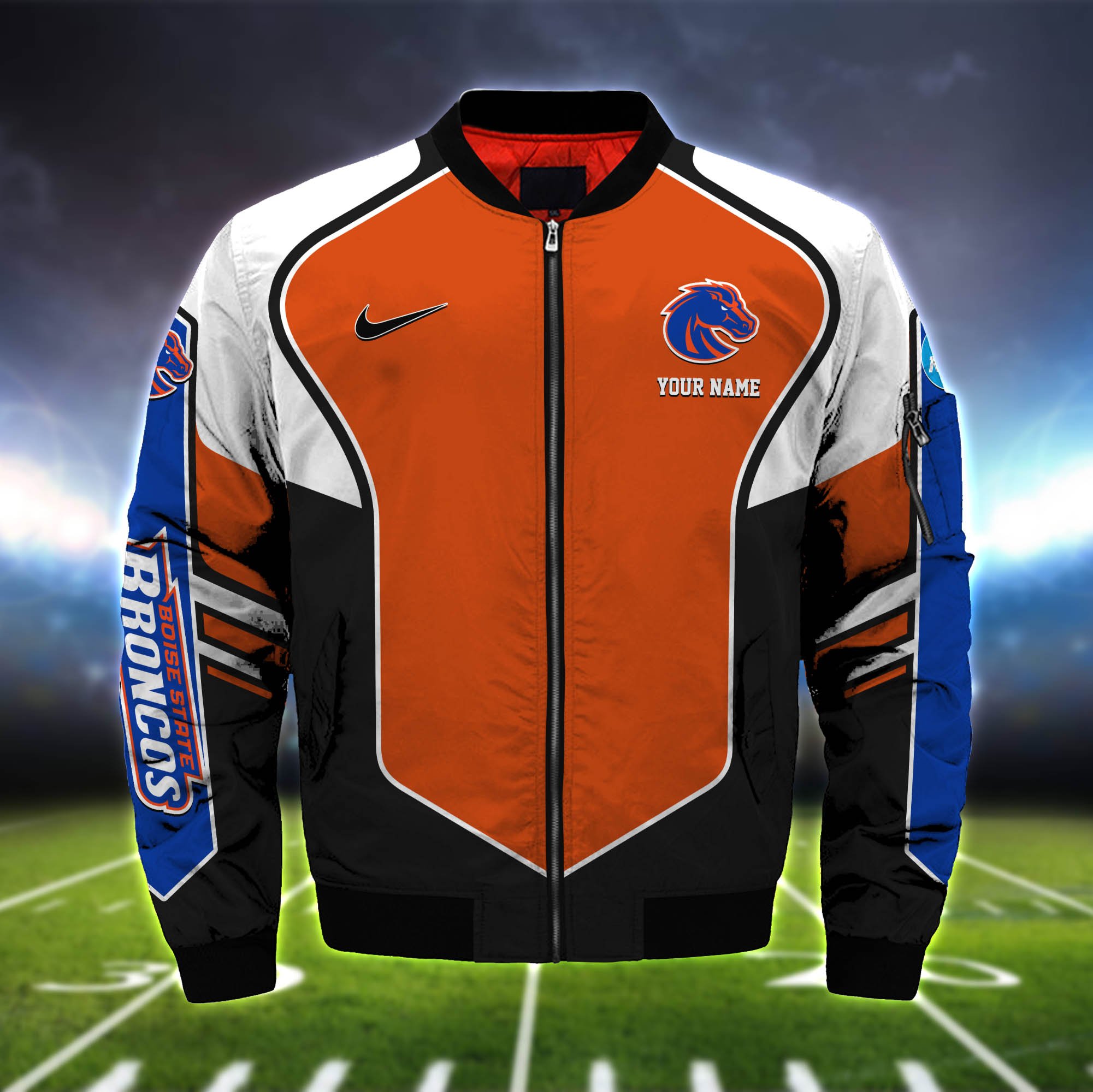 Alternative view of Boise State Broncos Bomber Jacket 2024 Version Custom Name, Sport Team Jacket For Fans ETHY-122036