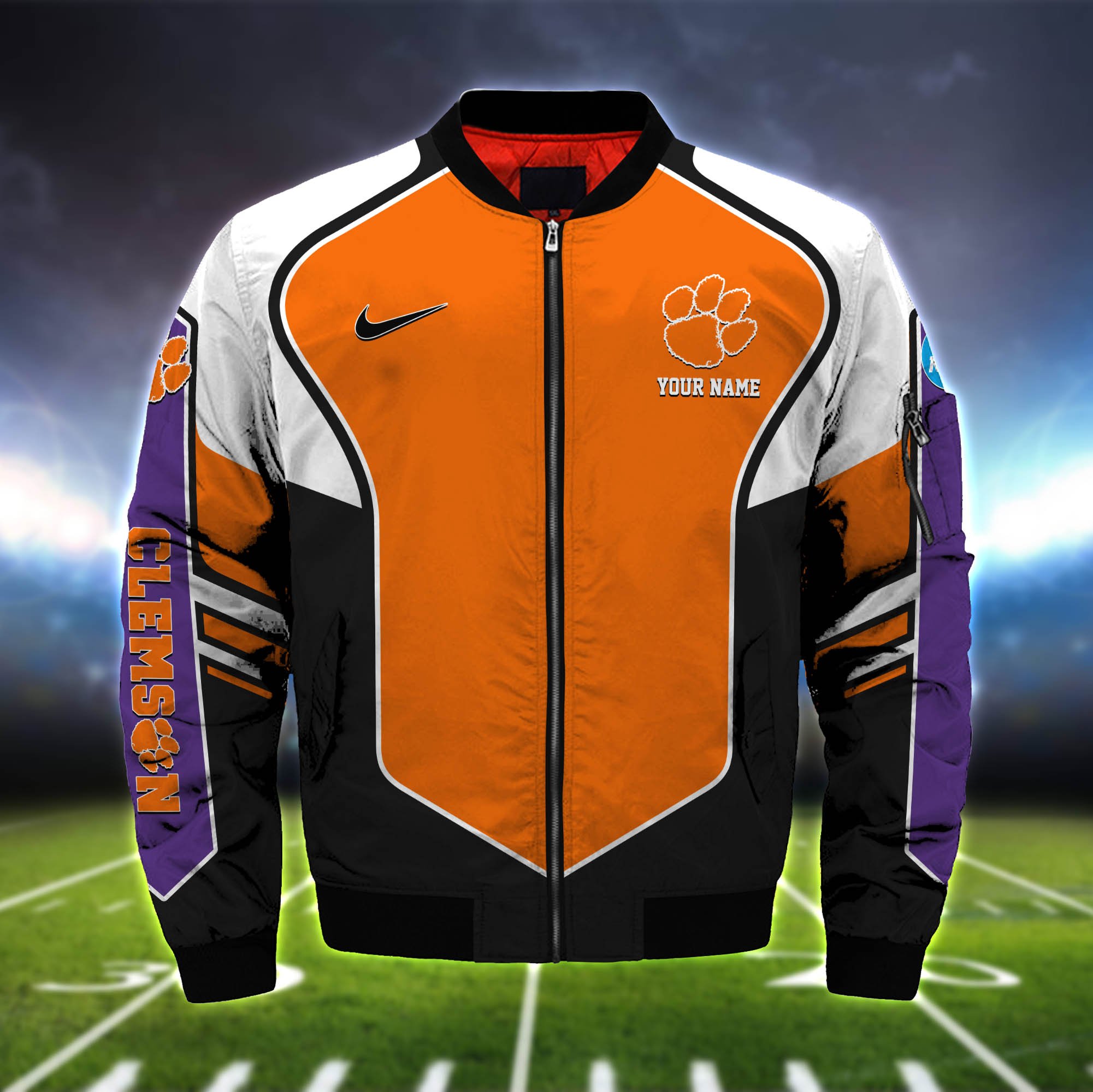 Alternative view of Clemson Tigers Bomber Jacket 2024 Version Custom Name, Sport Team Jacket For Fans ETHY-122036