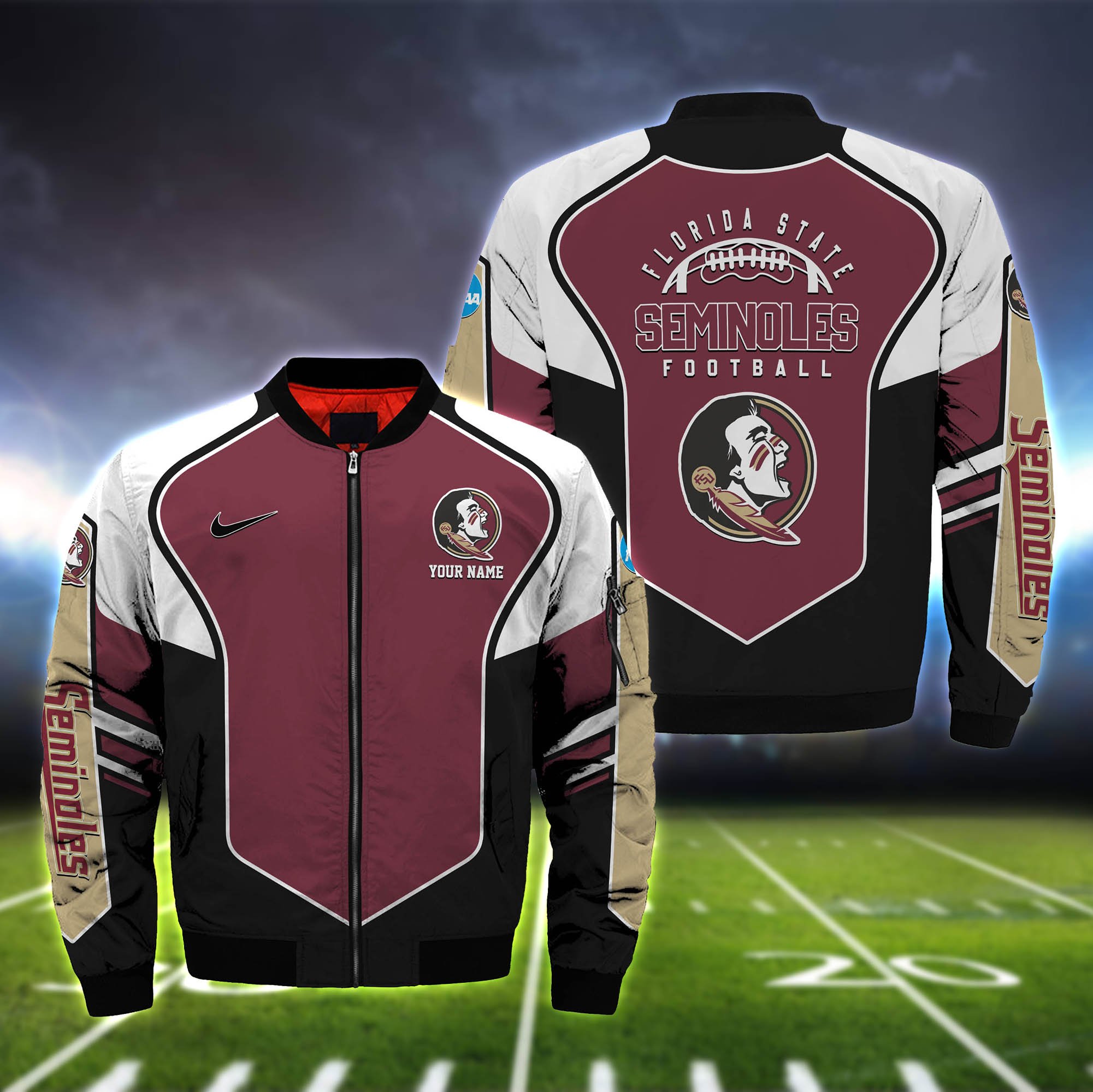 Florida State Seminoles Bomber Jacket 2024 Version Custom Name, Sport Team Jacket For Fans ETHY-122036