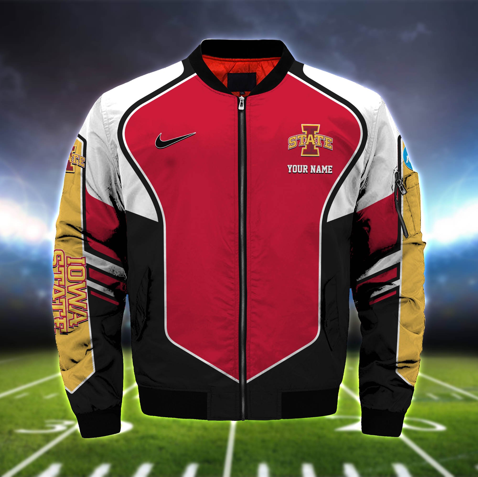 Alternative view of Iowa State Cyclones Bomber Jacket 2024 Version Custom Name, Sport Team Jacket For Fans ETHY-122036