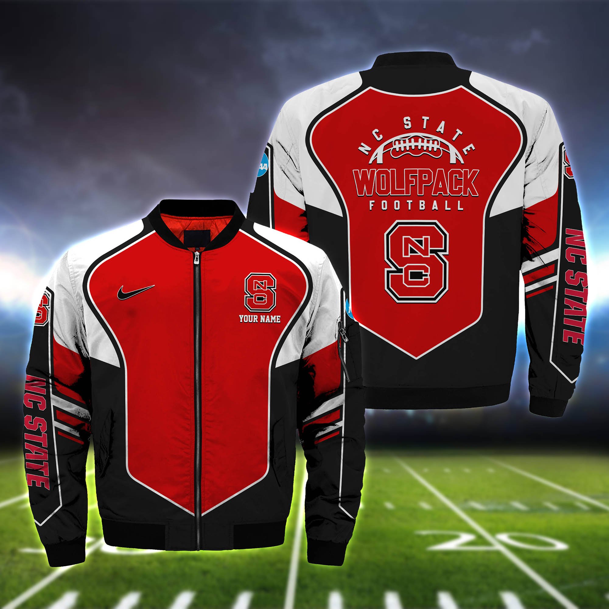 NC State Wolfpack Bomber Jacket 2024 Version Custom Name, Sport Team Jacket For Fans ETHY-122036