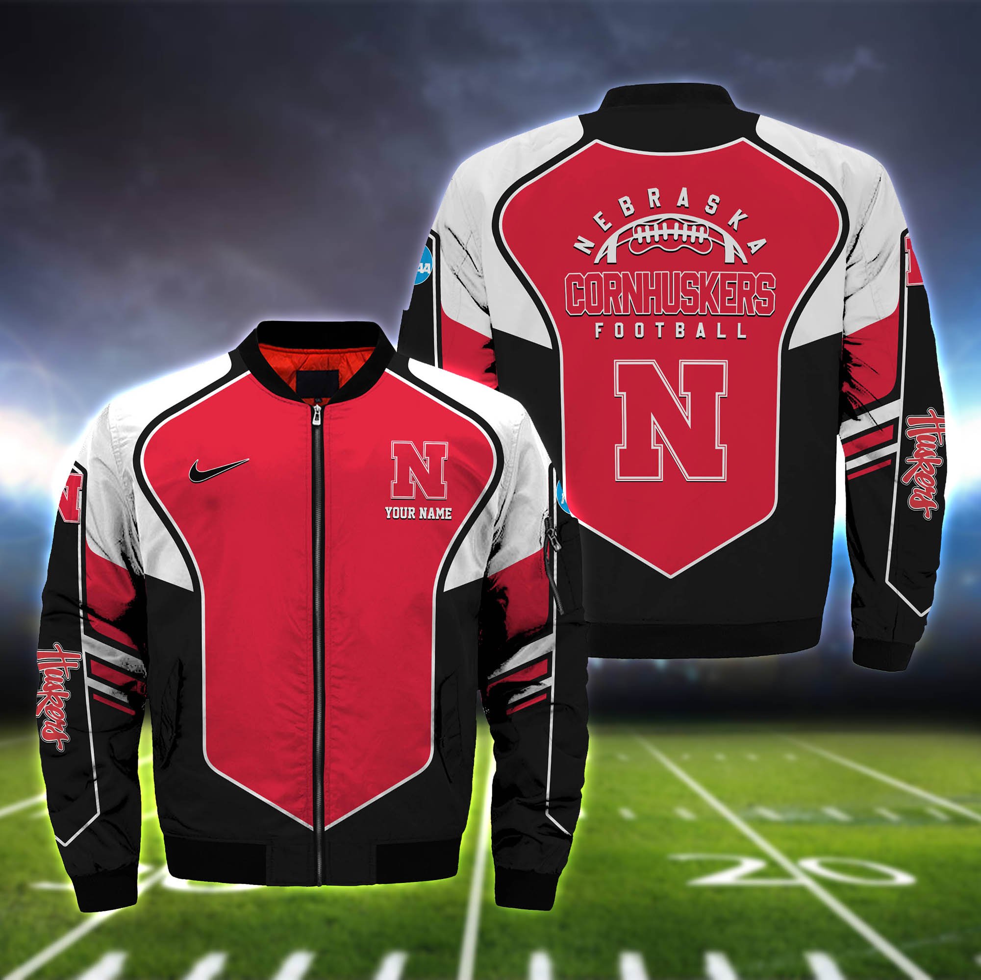 Nebraska Cornhuskers Bomber Jacket 2024 Version Custom Name, Sport Team Jacket For Fans ETHY-122036
