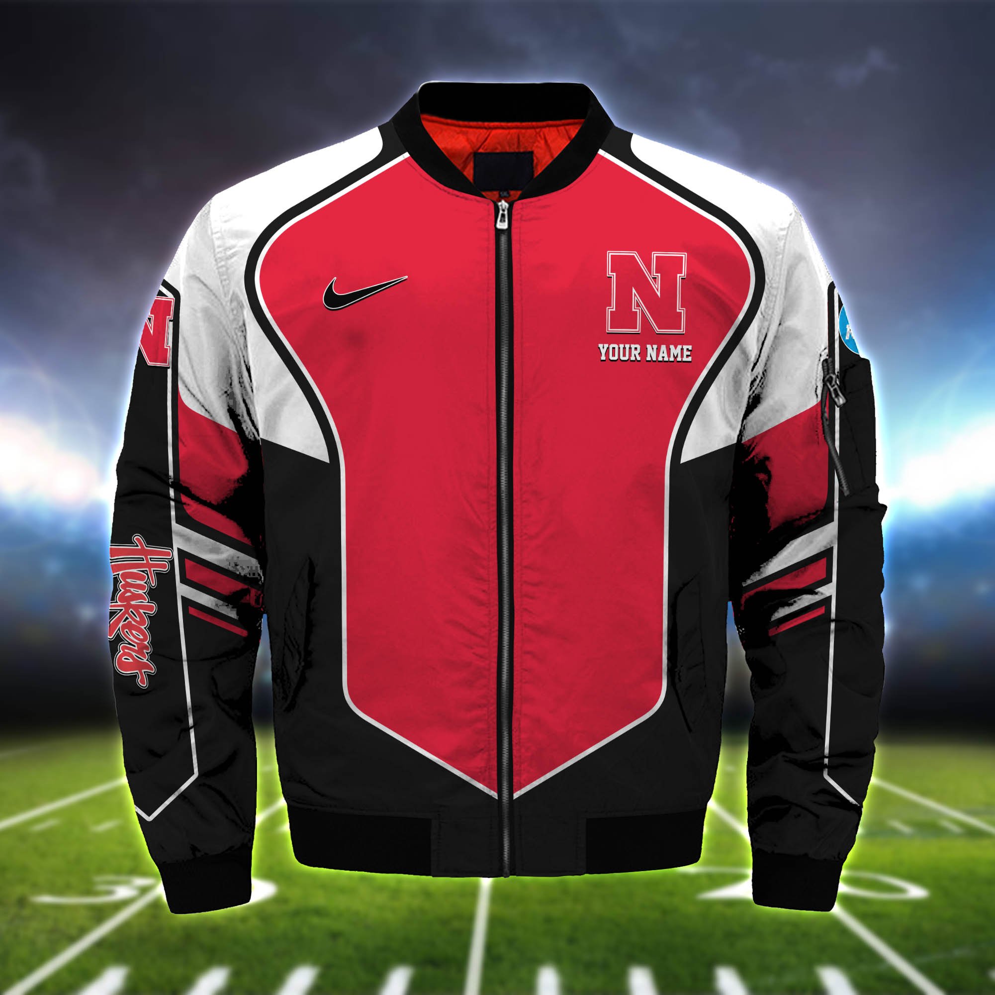Alternative view of Nebraska Cornhuskers Bomber Jacket 2024 Version Custom Name, Sport Team Jacket For Fans ETHY-122036