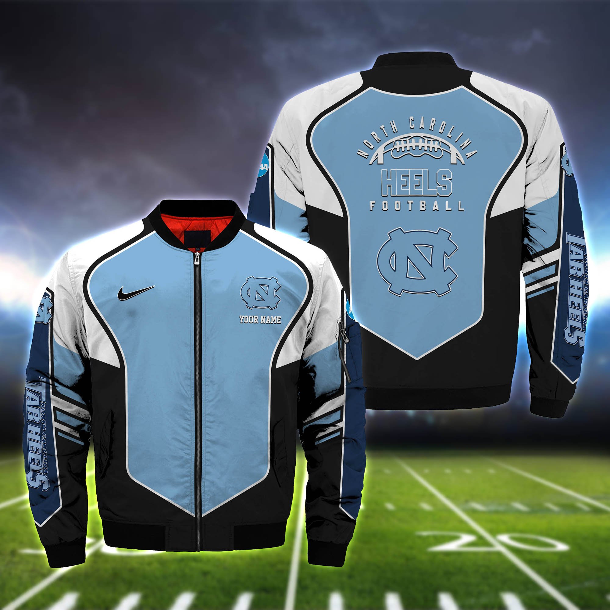 North Carolina Tar Heels Bomber Jacket 2024 Version Custom Name, Sport Team Jacket For Fans ETHY-122036