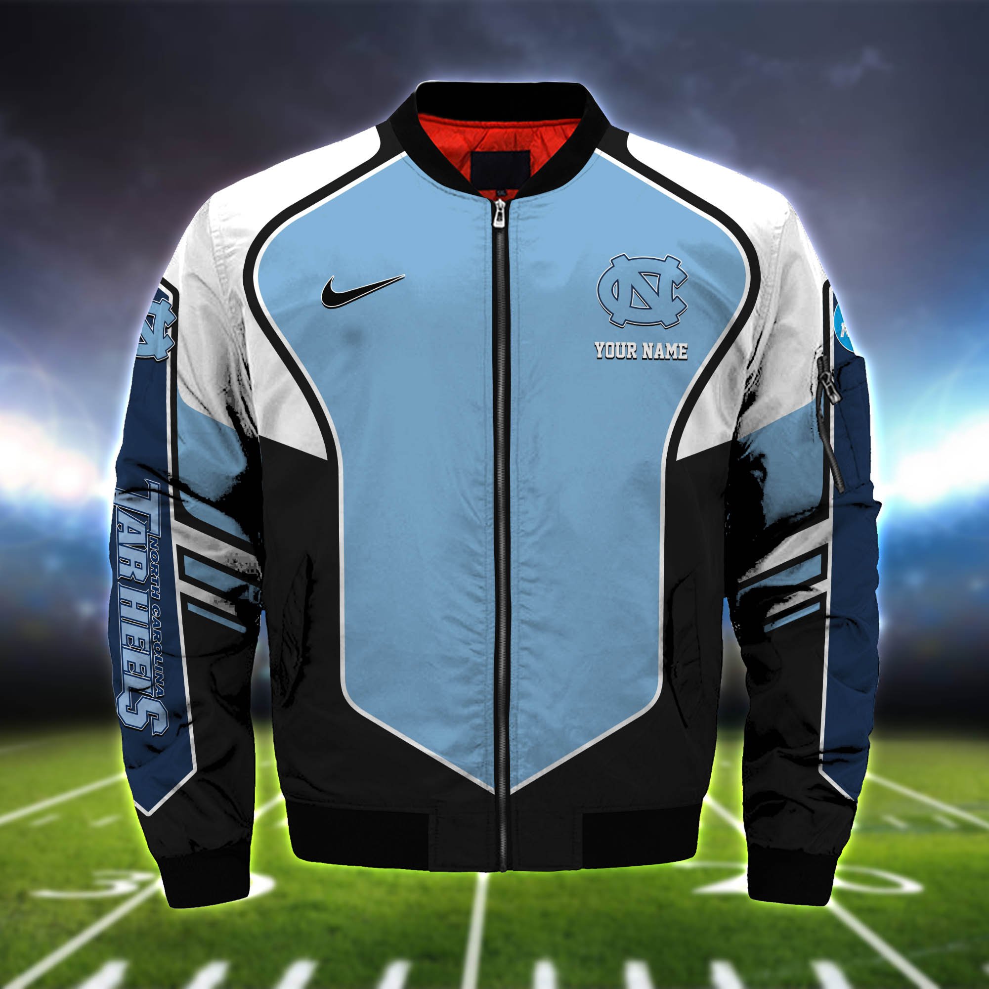 Alternative view of North Carolina Tar Heels Bomber Jacket 2024 Version Custom Name, Sport Team Jacket For Fans ETHY-122036