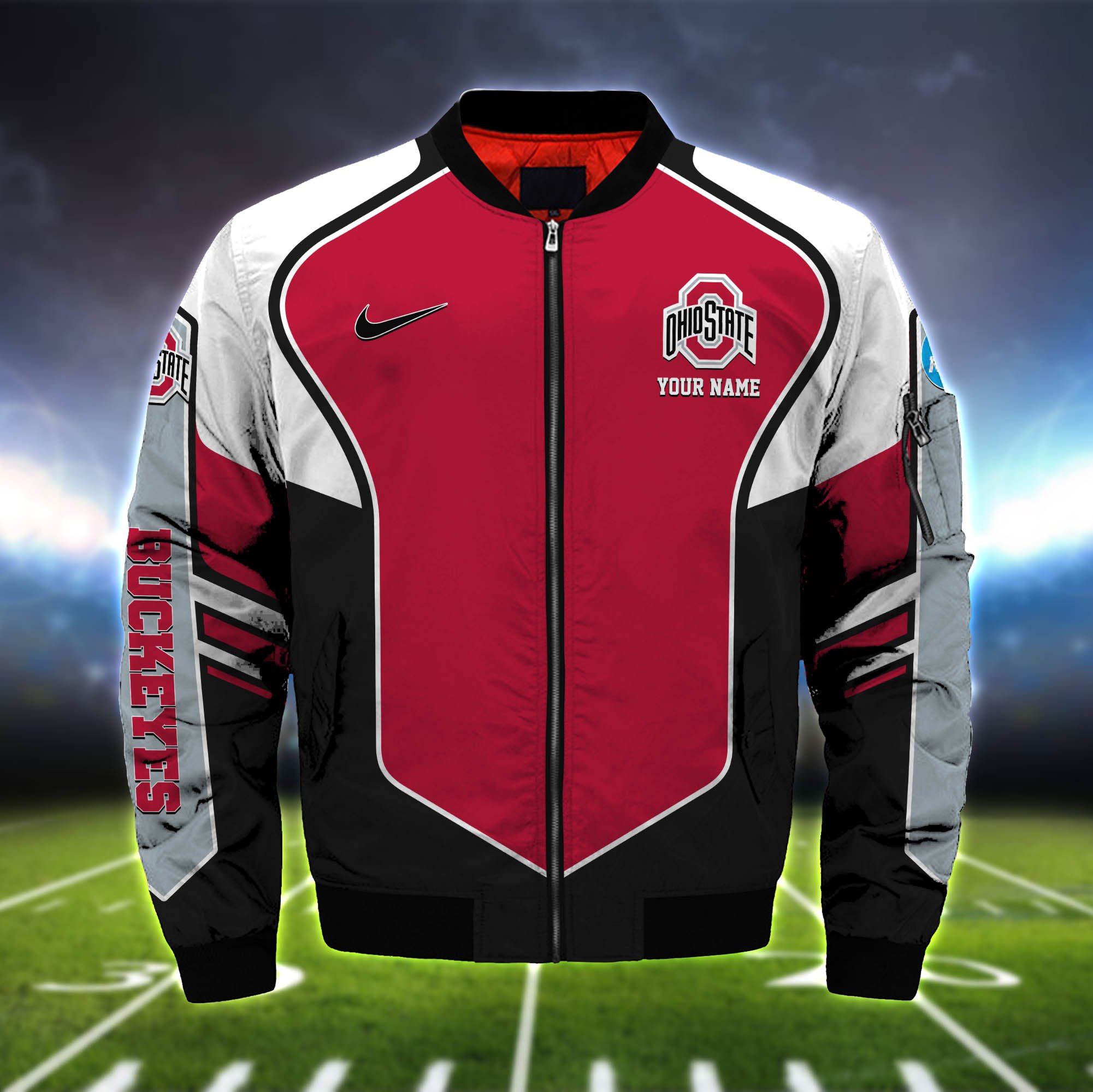 Alternative view of Ohio State Buckeyes Bomber Jacket 2024 Version Custom Name, Sport Team Jacket For Fans ETHY-122036