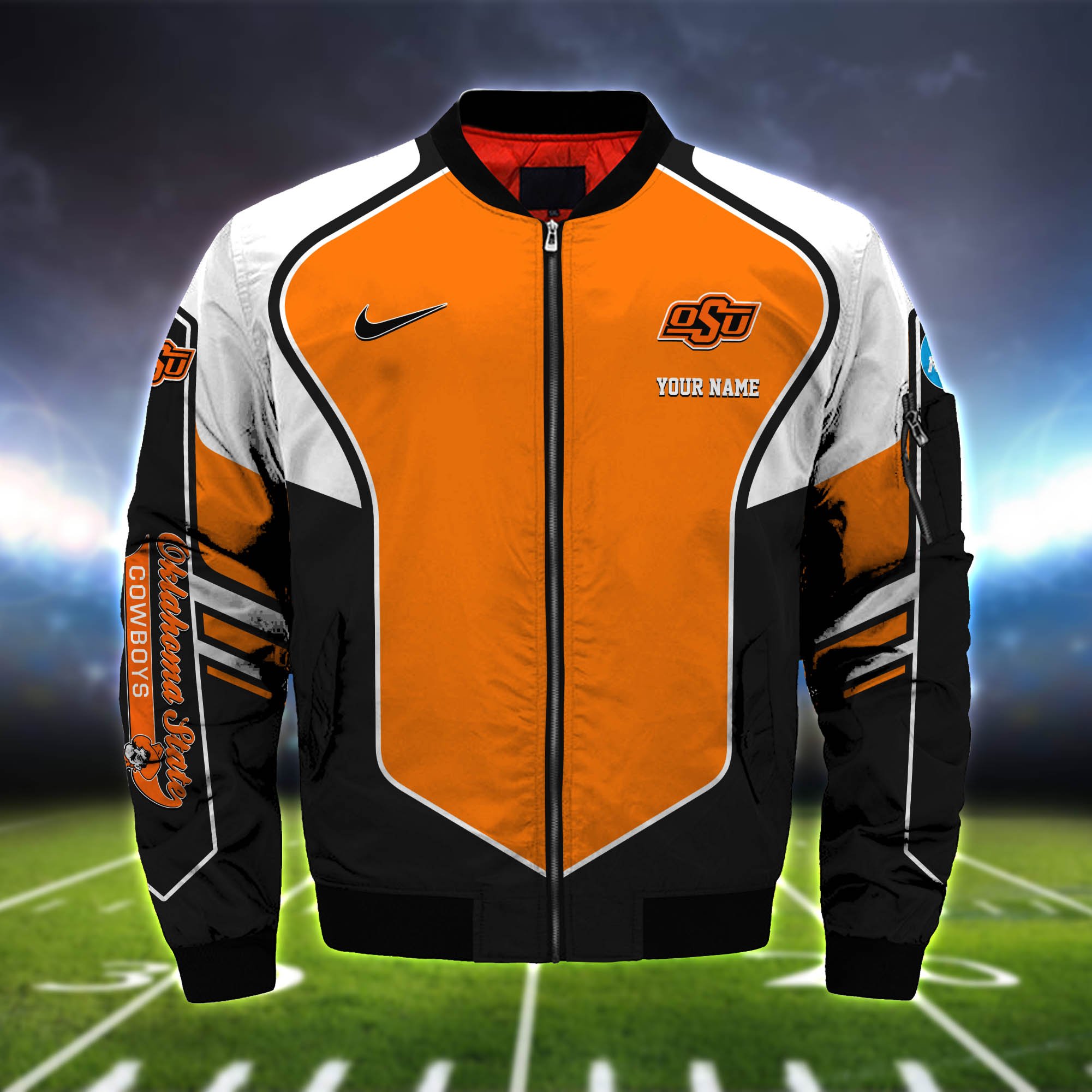Alternative view of Oklahoma State Cowboys Bomber Jacket 2024 Version Custom Name, Sport Team Jacket For Fans ETHY-122036