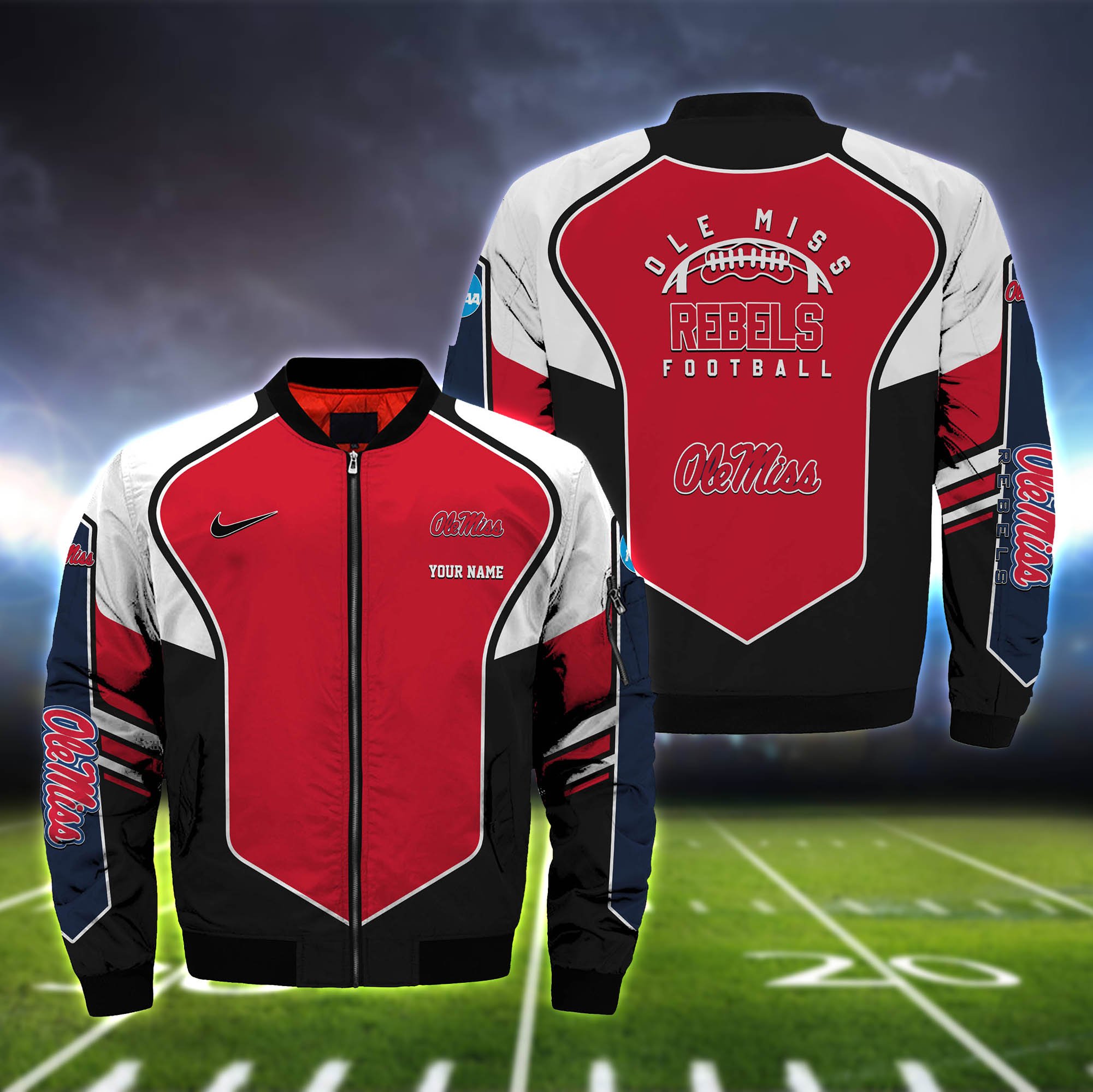 Ole Miss Rebels Bomber Jacket 2024 Version Custom Name, Sport Team Jacket For Fans ETHY-122036