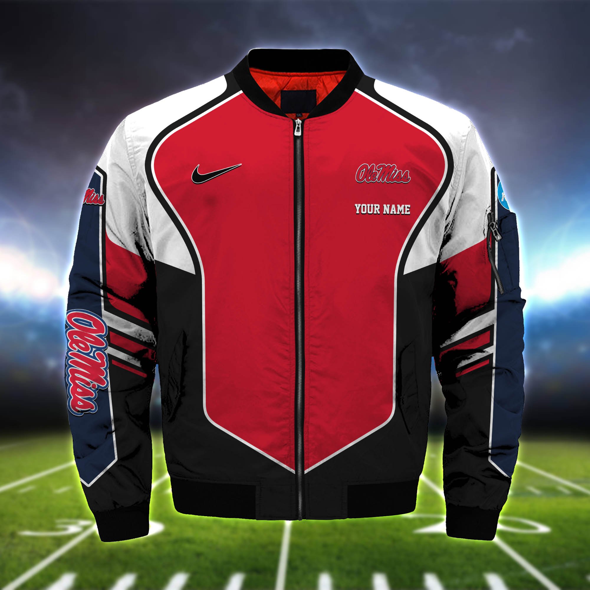 Alternative view of Ole Miss Rebels Bomber Jacket 2024 Version Custom Name, Sport Team Jacket For Fans ETHY-122036