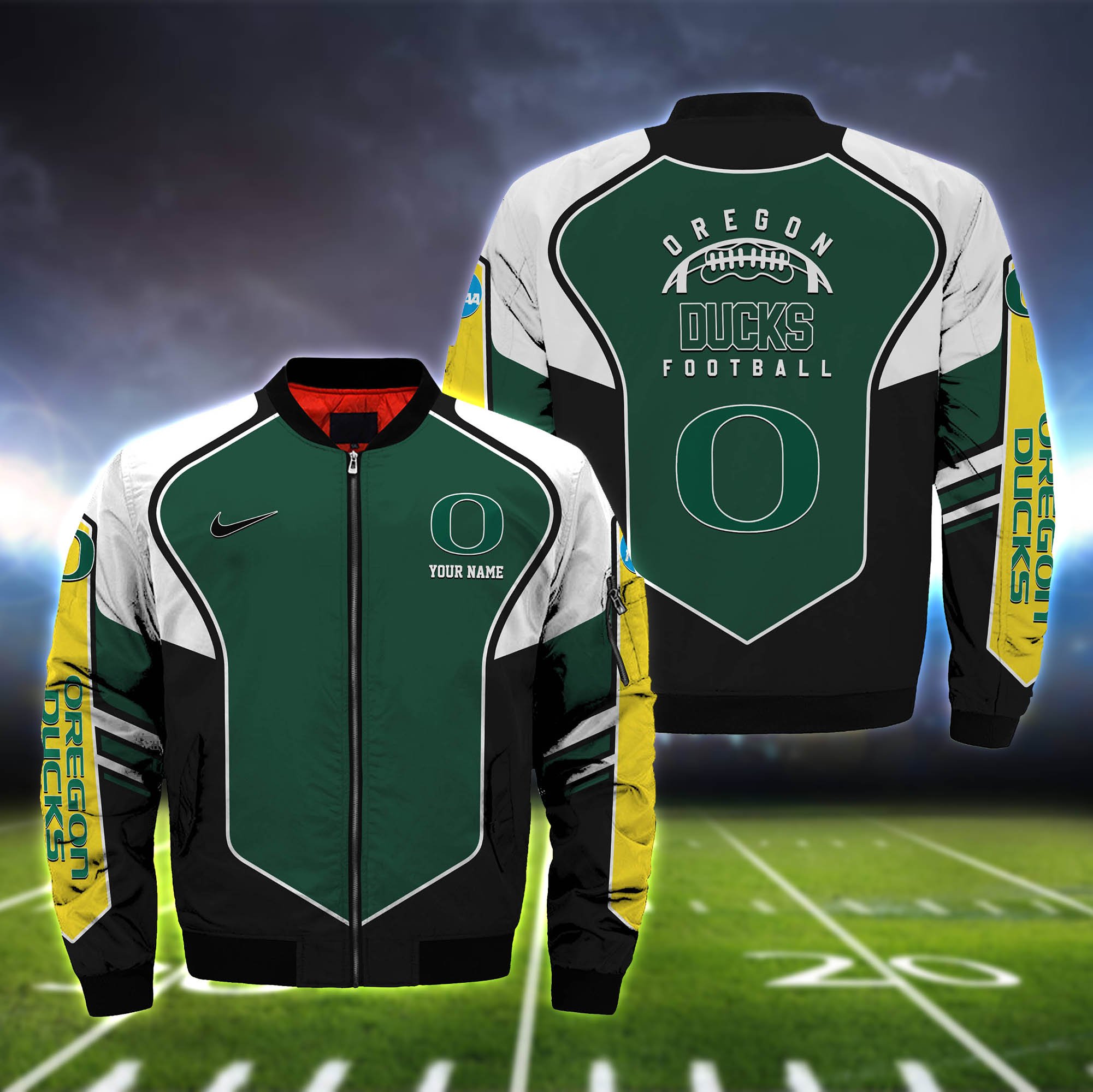 Oregon Ducks Bomber Jacket 2024 Version Custom Name, Sport Team Jacket For Fans ETHY-122036