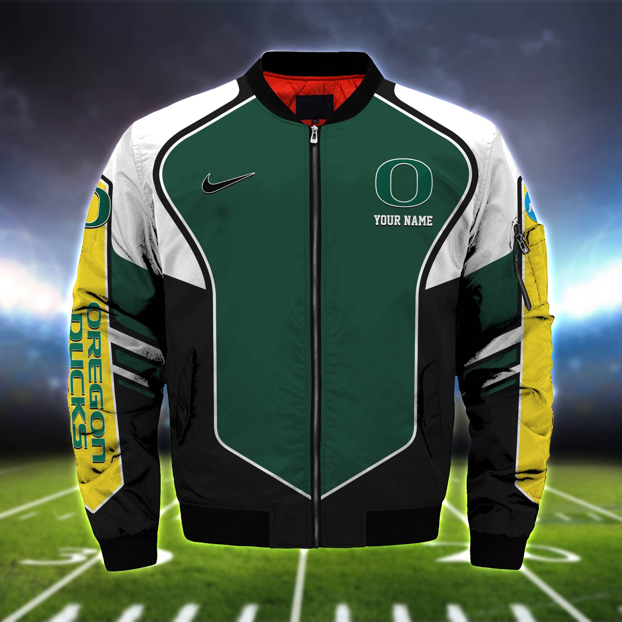 Alternative view of Oregon Ducks Bomber Jacket 2024 Version Custom Name, Sport Team Jacket For Fans ETHY-122036
