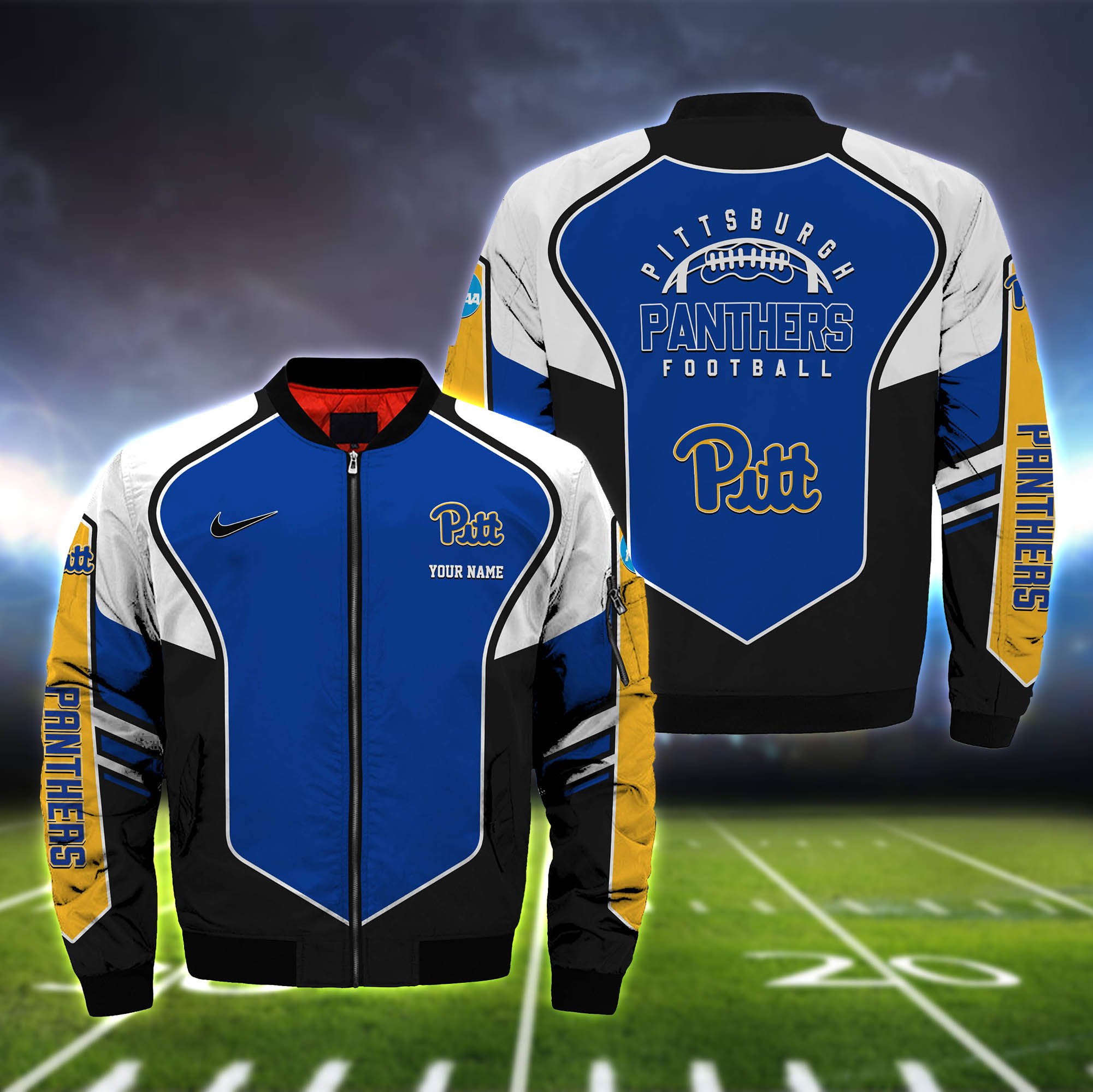 Pittsburgh Panthers Bomber Jacket 2024 Version Custom Name, Sport Team Jacket For Fans ETHY-122036