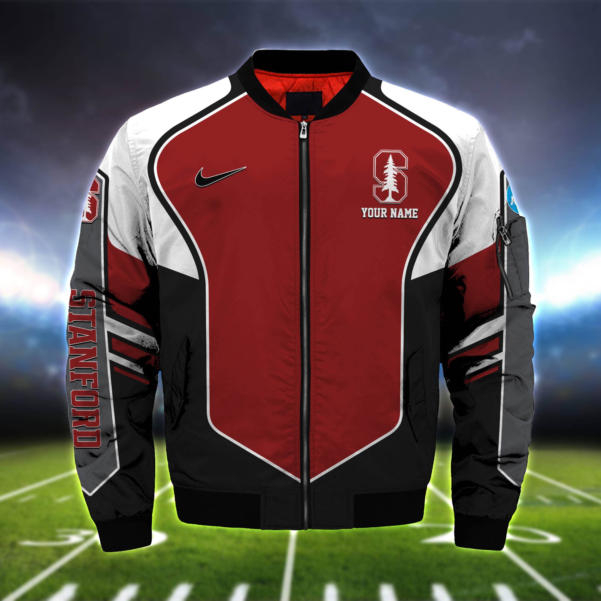Alternative view of Stanford Cardinal Bomber Jacket 2024 Version Custom Name, Sport Team Jacket For Fans ETHY-122036