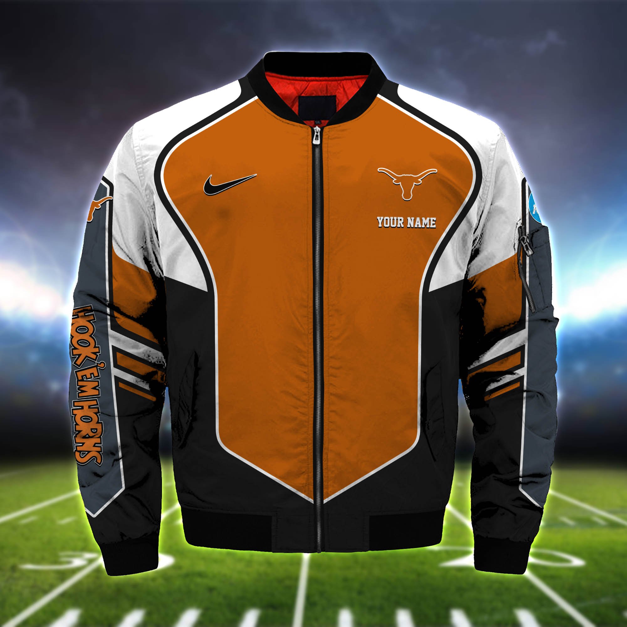 Alternative view of Texas Longhorns Bomber Jacket 2024 Version Custom Name, Sport Team Jacket For Fans ETHY-122036