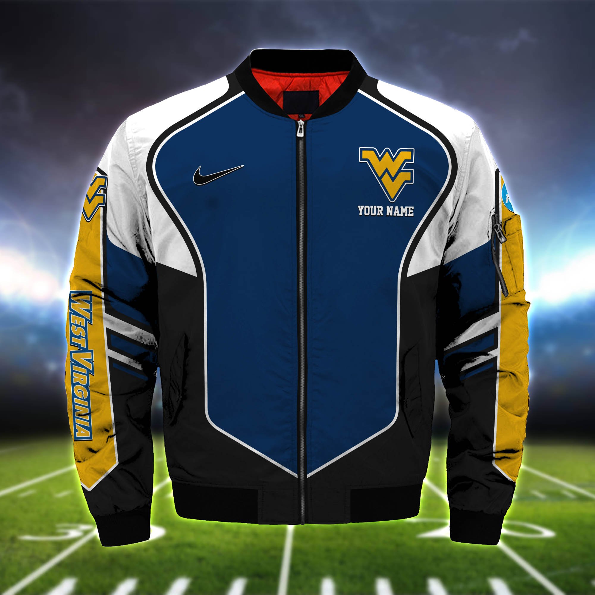 Alternative view of West Virginia Mountaineers Bomber Jacket 2024 Version Custom Name, Sport Team Jacket For Fans ETHY-122036
