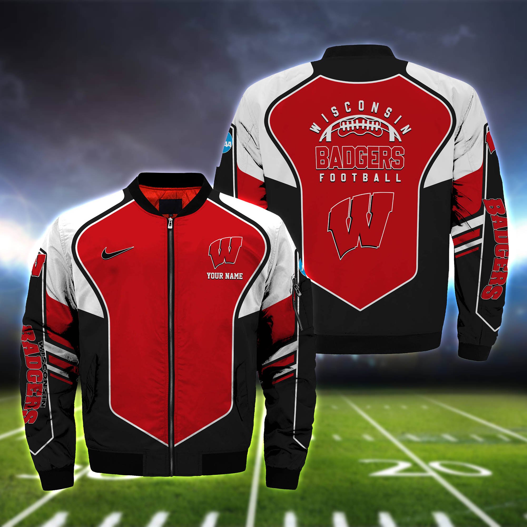 Wisconsin Badgers Bomber Jacket 2024 Version Custom Name, Sport Team Jacket For Fans ETHY-122036