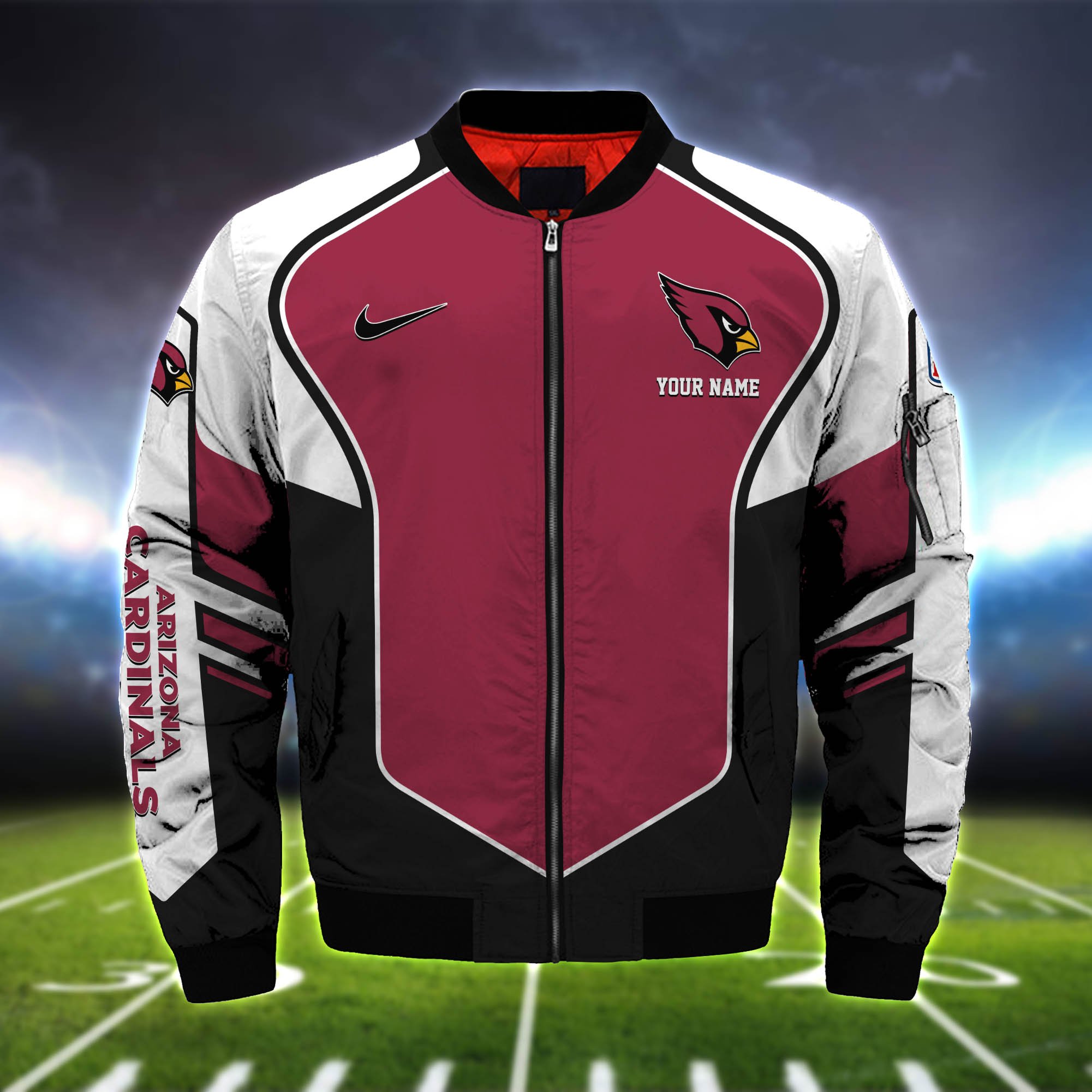 Alternative view of Arizona Cardinals Bomber Jacket 2024 Version Custom Name, Sport Team Jacket For Fans ETHY-122036